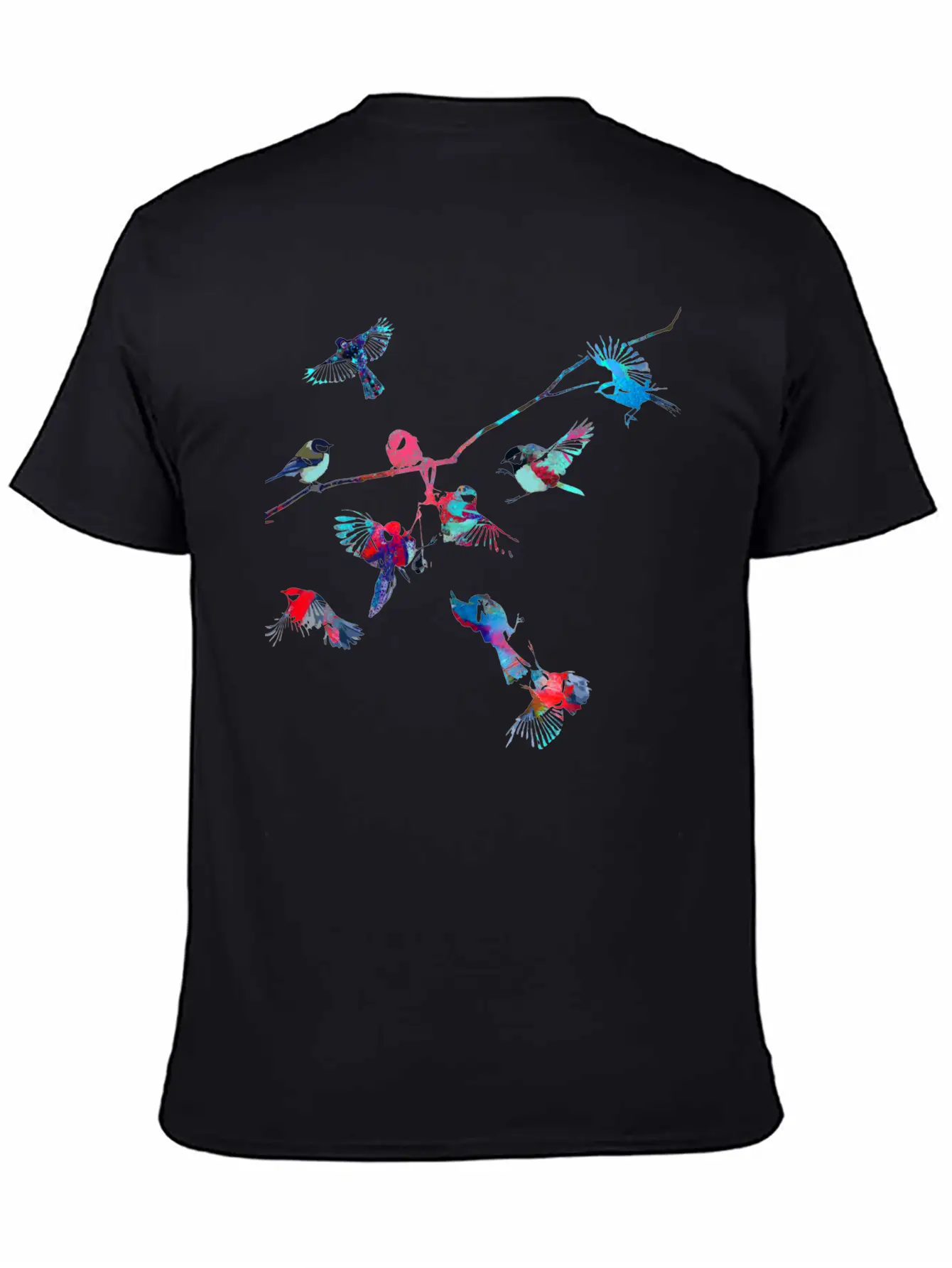 Birds, Bird, Tree,colorful, Painting Essential Cotton Tee For Daily Outfits ¨C Unisex Style