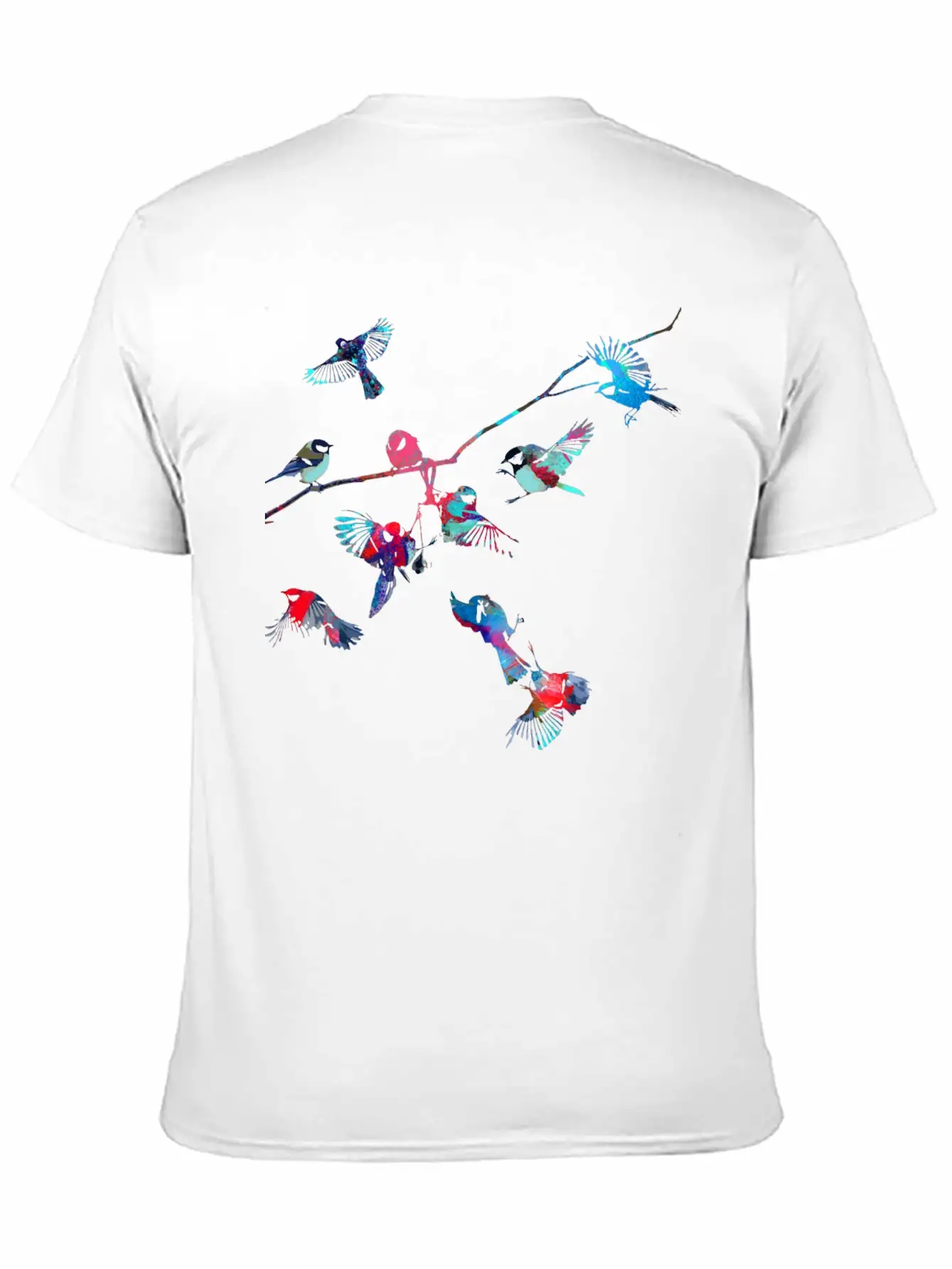 Birds, Bird, Tree,colorful, Painting Essential Cotton Tee For Daily Outfits ¨C Unisex Style