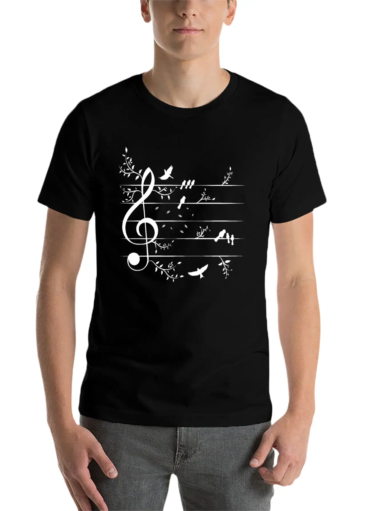 Birds Nature Musical Notes Music Soft Cotton Short Sleeve Tee ¨C Unisex Wardrobe Staple