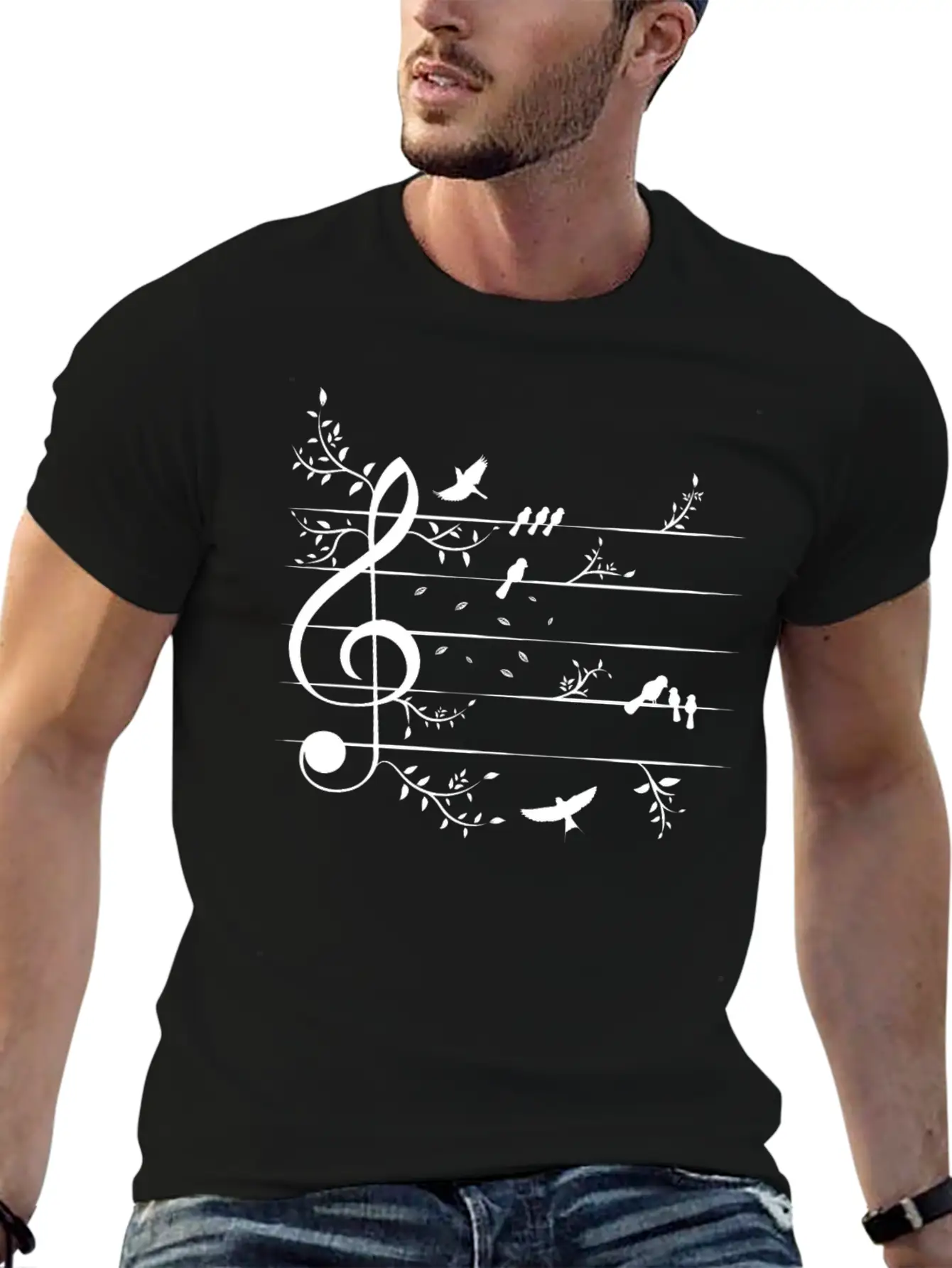 Birds Nature Musical Notes Music Soft Cotton Short Sleeve Tee ¨C Unisex Wardrobe Staple