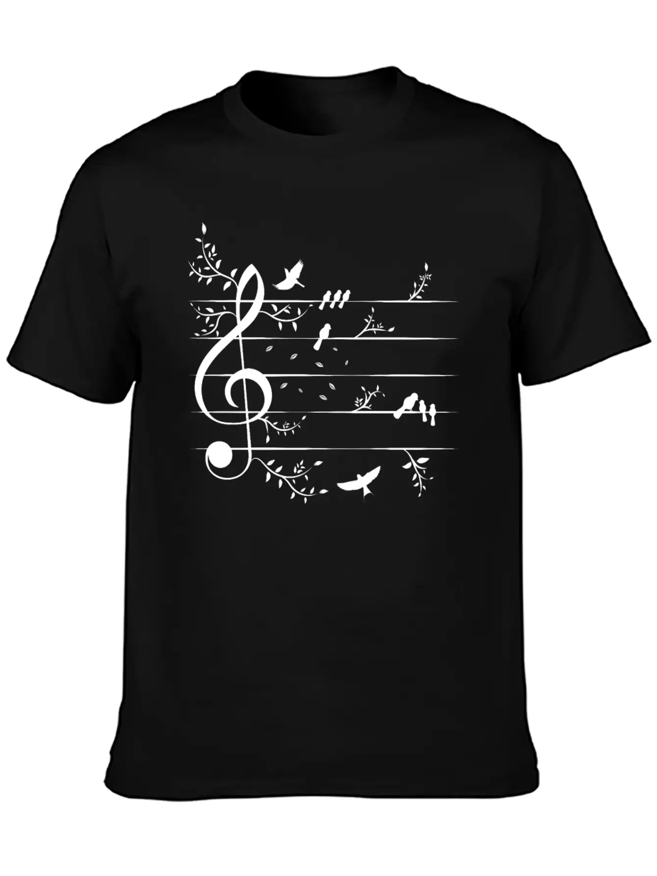 Birds Nature Musical Notes Music Soft Cotton Short Sleeve Tee ¨C Unisex Wardrobe Staple