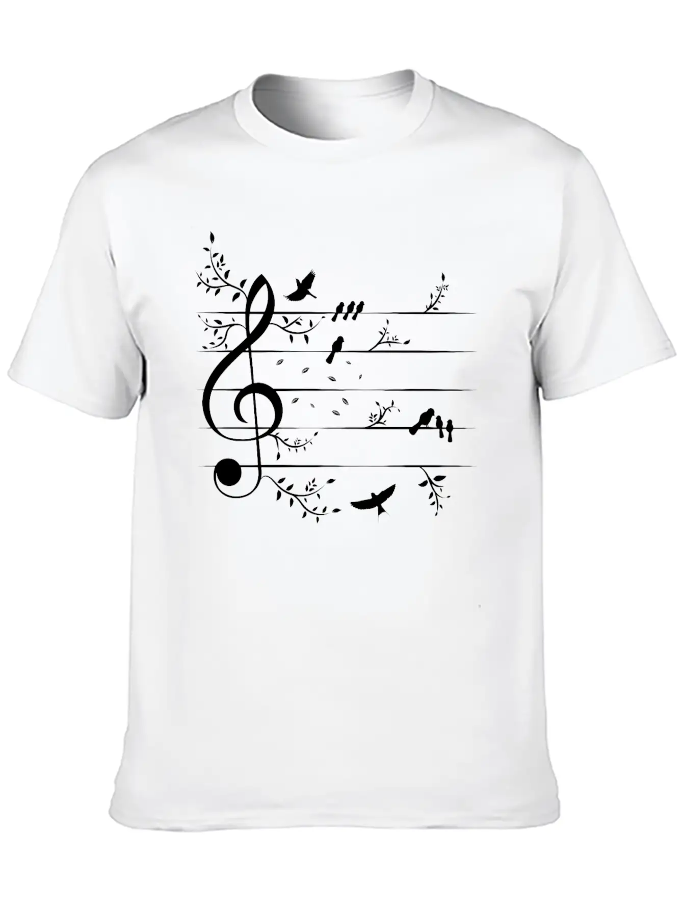 Birds Nature Musical Notes Music Soft Cotton Short Sleeve Tee ¨C Unisex Wardrobe Staple