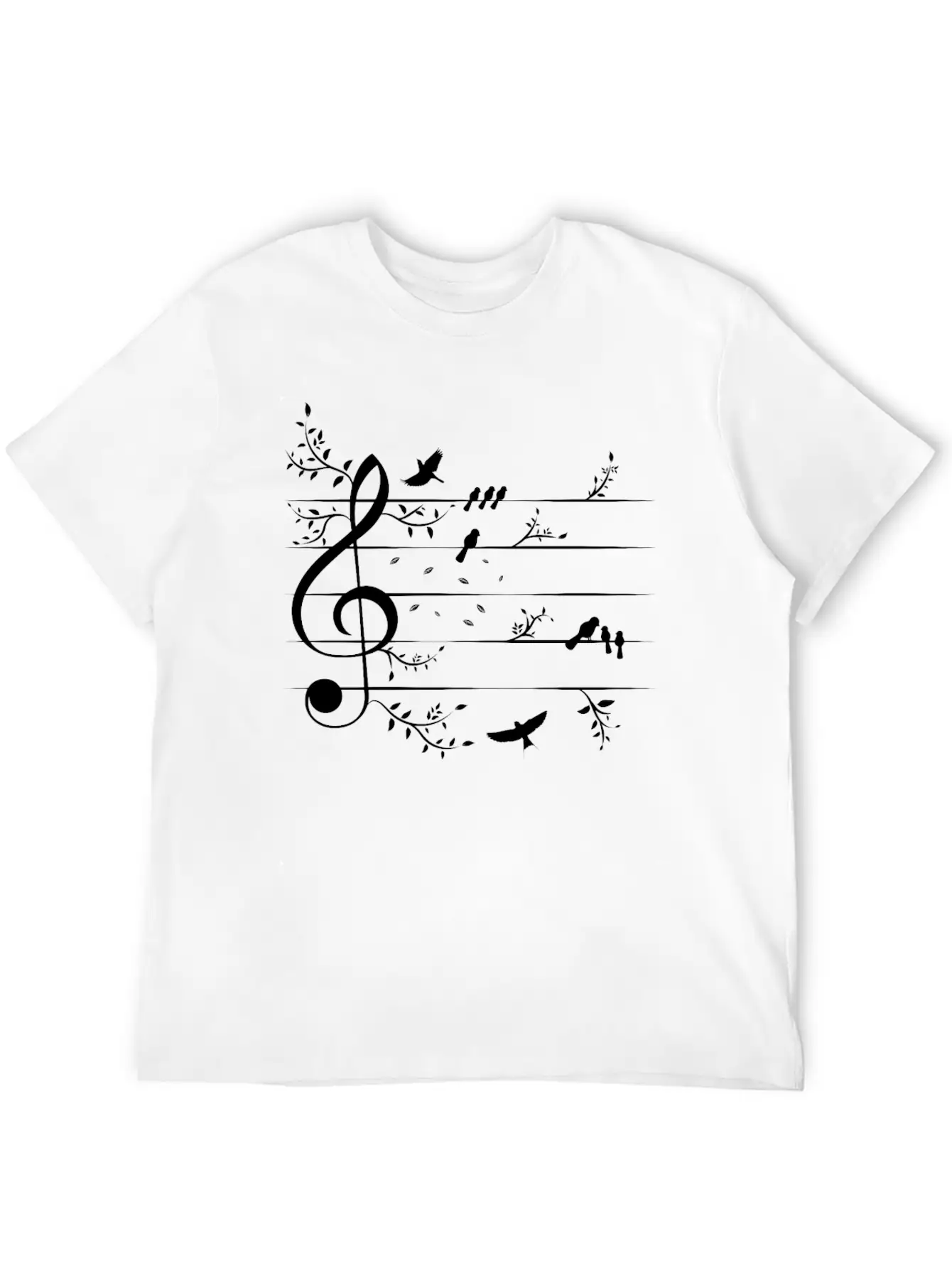 Birds Nature Musical Notes Music Soft Cotton Short Sleeve Tee ¨C Unisex Wardrobe Staple