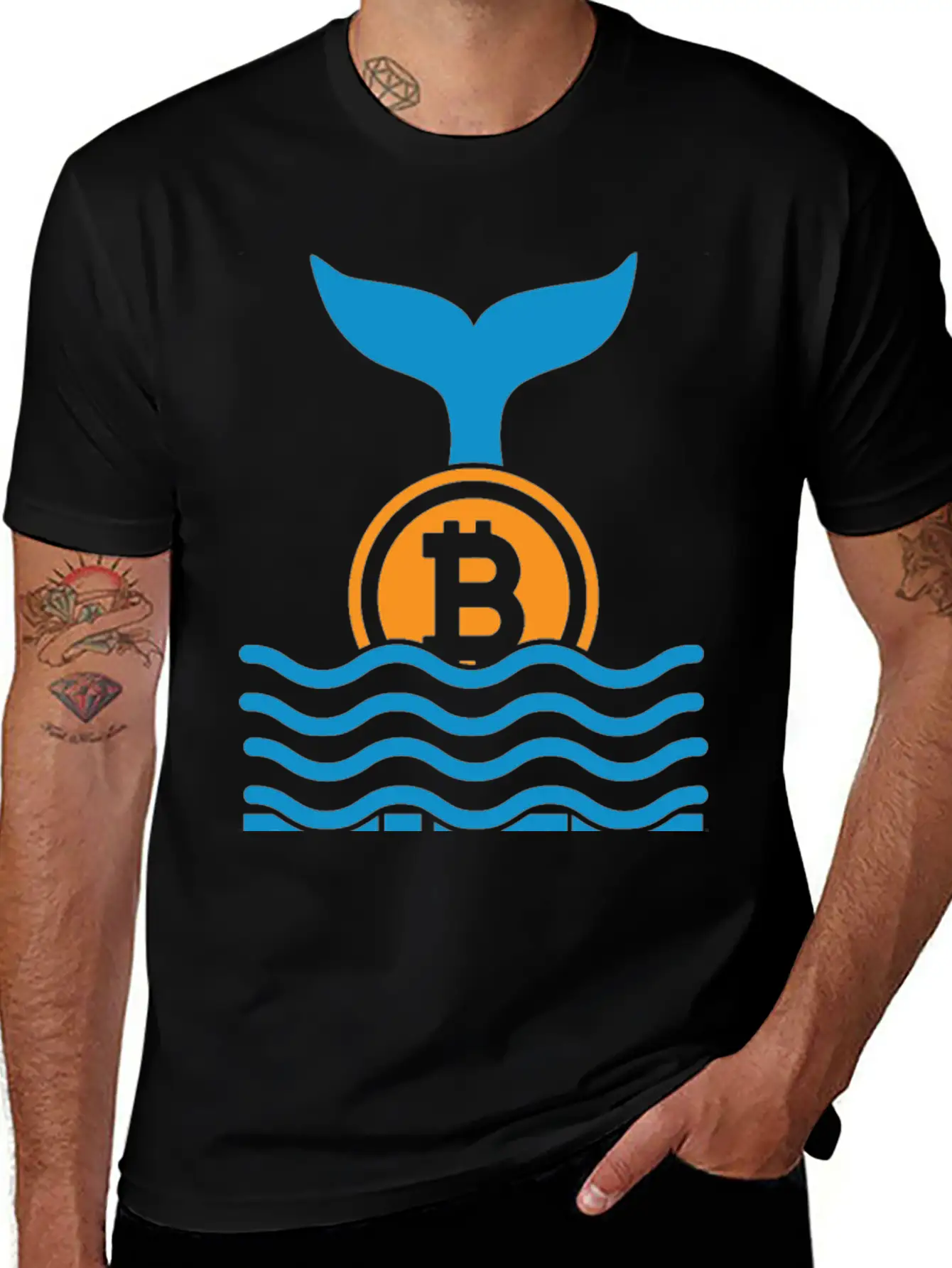 Bitcoin And A Whale, Buy The Dip Essential Cotton Tee For Daily Outfits ¨C Unisex Style