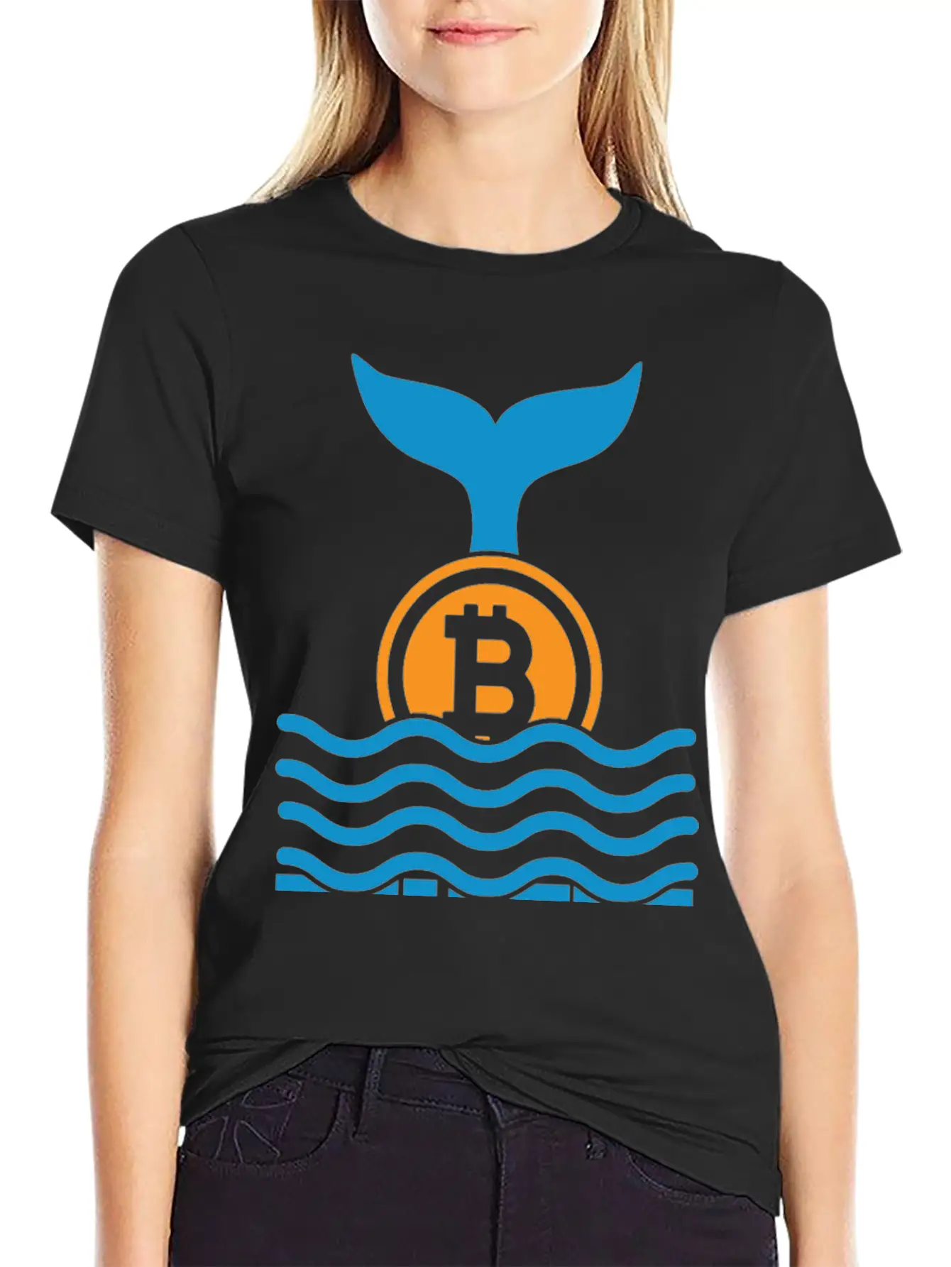 Bitcoin And A Whale, Buy The Dip Essential Cotton Tee For Daily Outfits ¨C Unisex Style