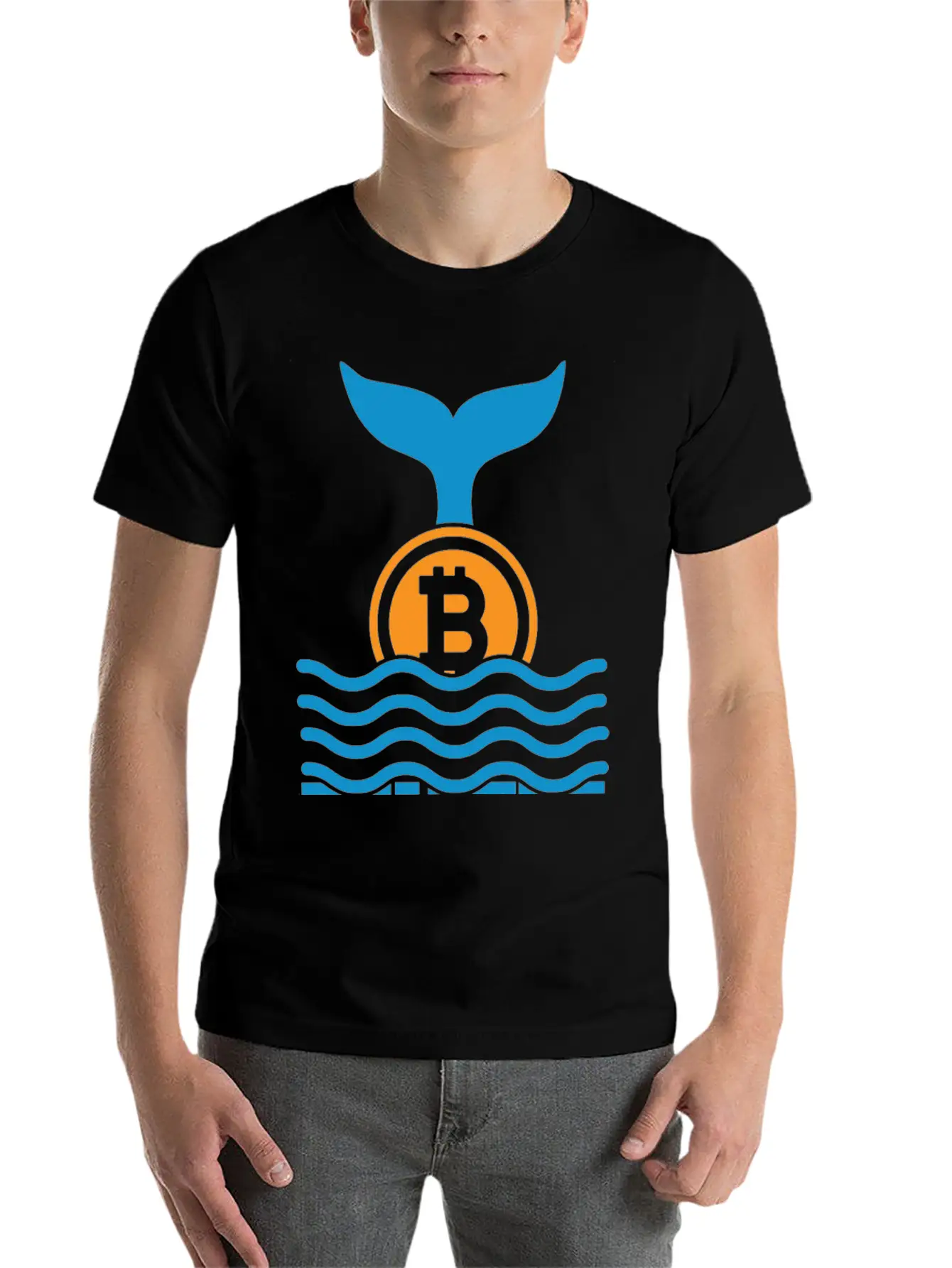Bitcoin And A Whale, Buy The Dip Essential Cotton Tee For Daily Outfits ¨C Unisex Style