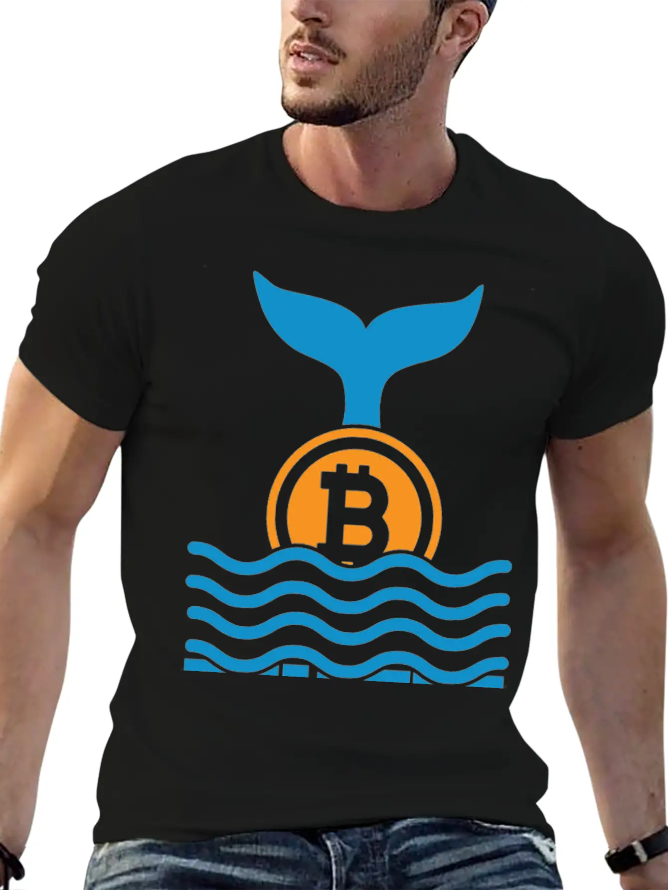 Bitcoin And A Whale, Buy The Dip Essential Cotton Tee For Daily Outfits ¨C Unisex Style