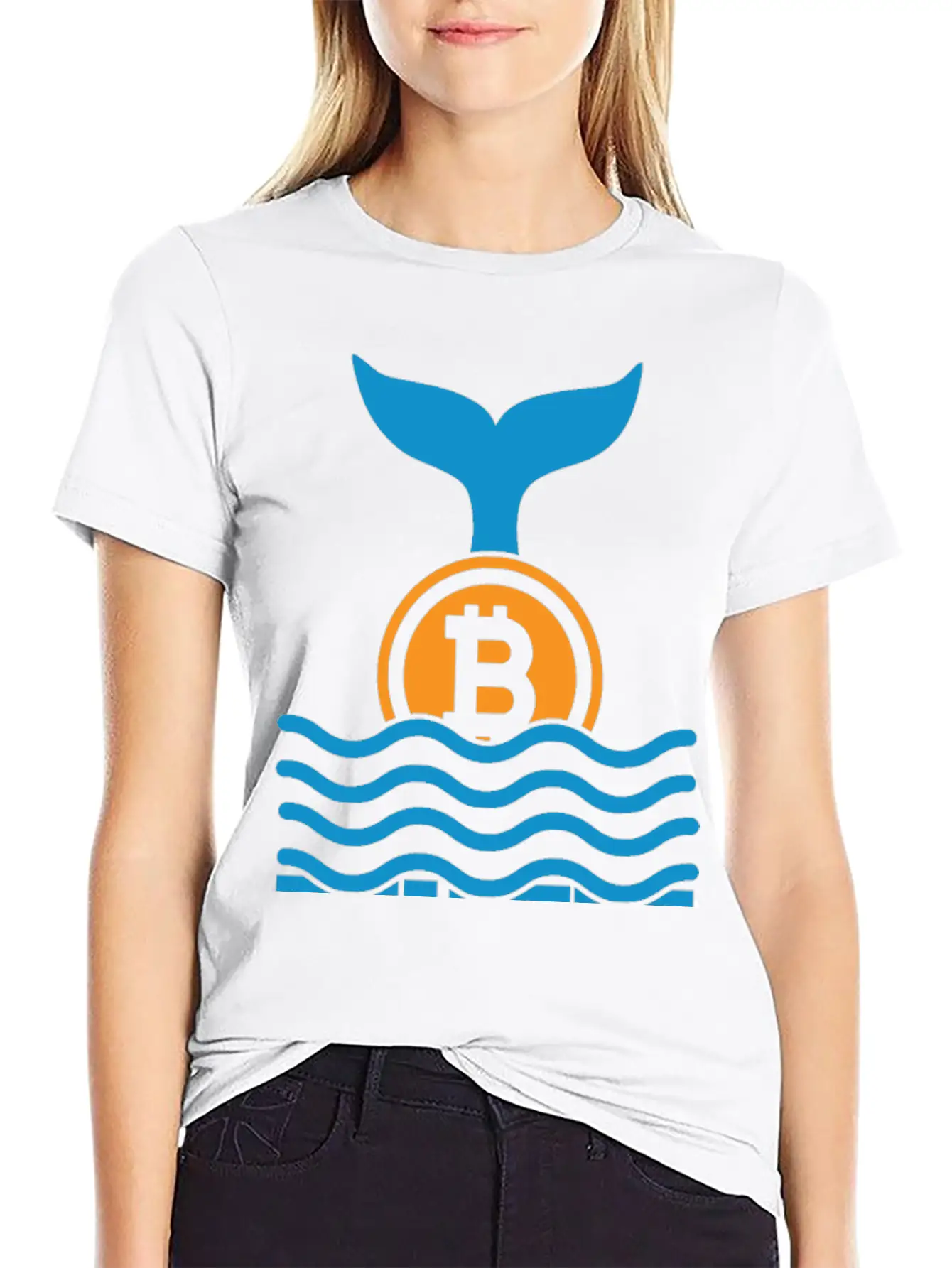 Bitcoin And A Whale, Buy The Dip Essential Cotton Tee For Daily Outfits ¨C Unisex Style