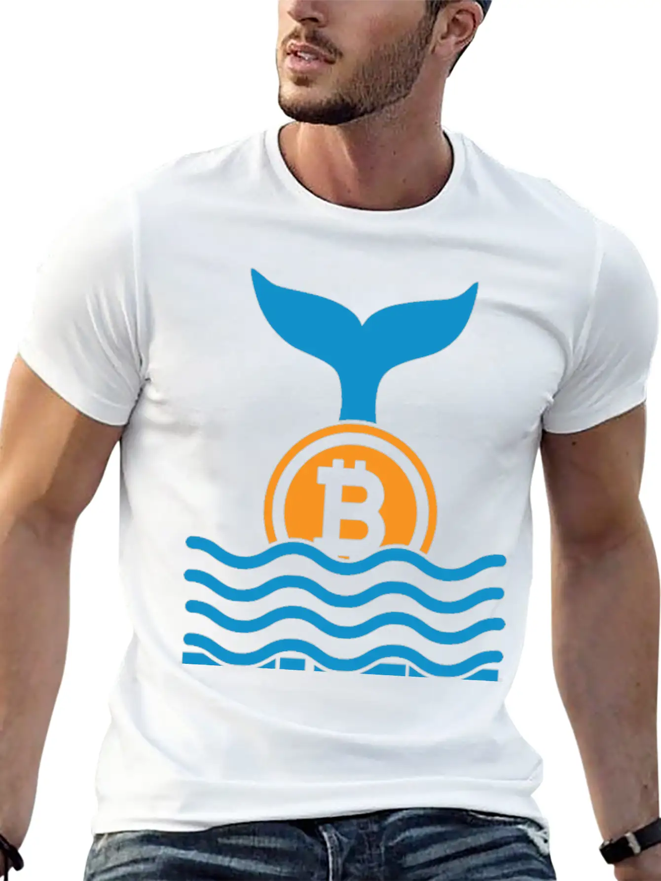 Bitcoin And A Whale, Buy The Dip Essential Cotton Tee For Daily Outfits ¨C Unisex Style