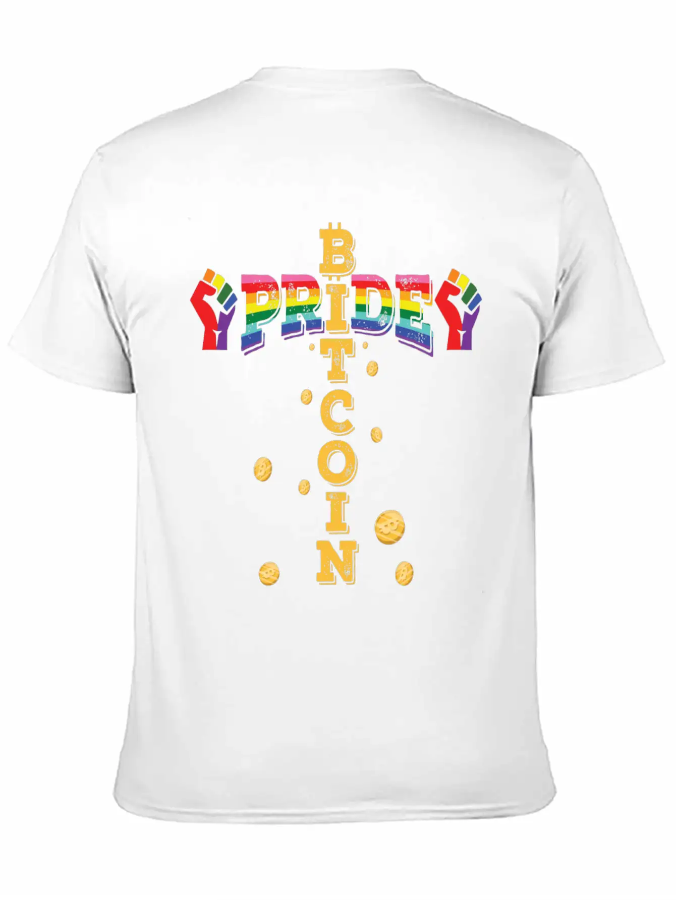 Bitcoin And Pride, LGBTQ Essential Cotton Tee For Daily Outfits ¨C Unisex Style