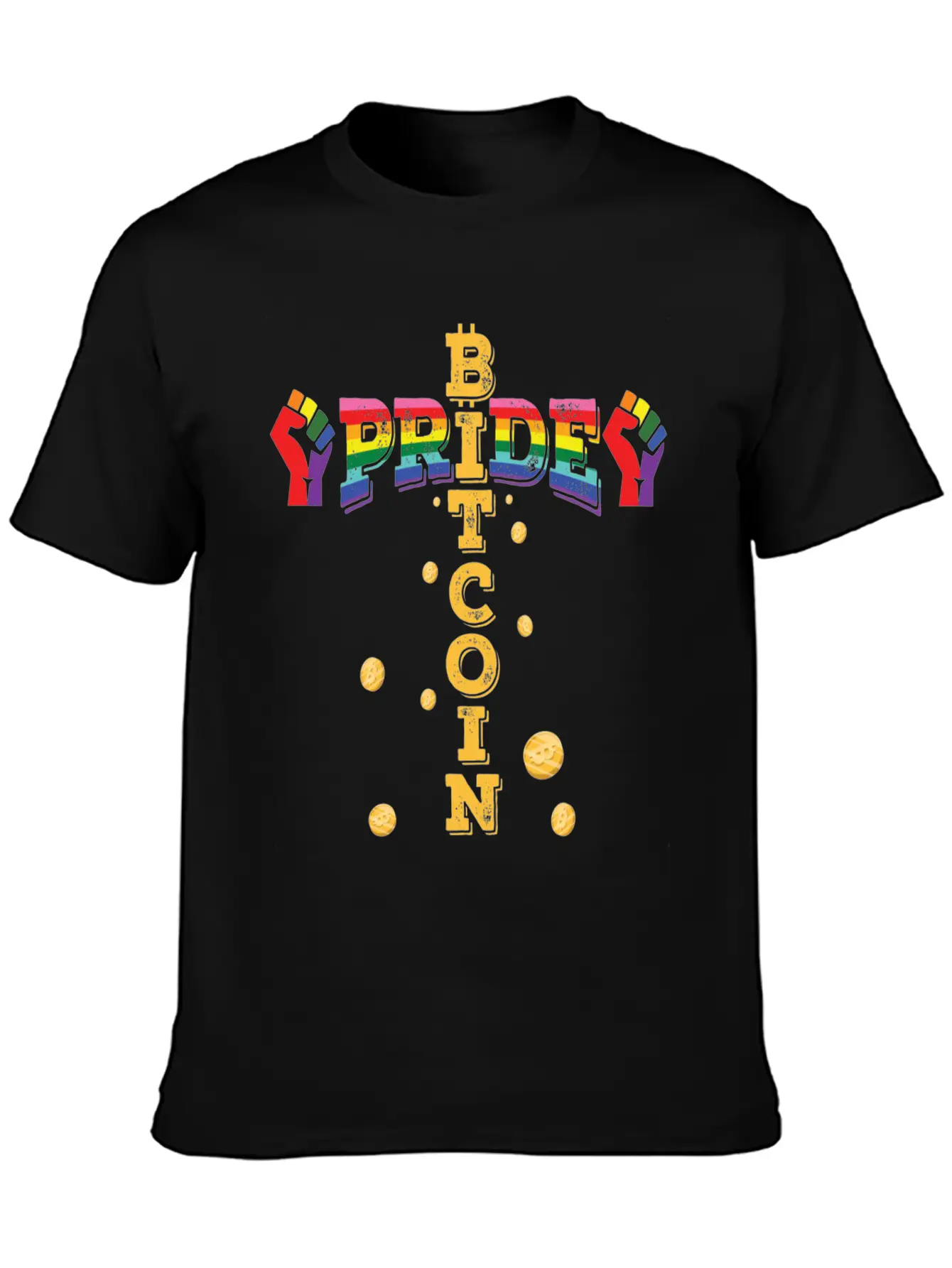Bitcoin And Pride, LGBTQ Essential Cotton Tee For Daily Outfits ¨C Unisex Style