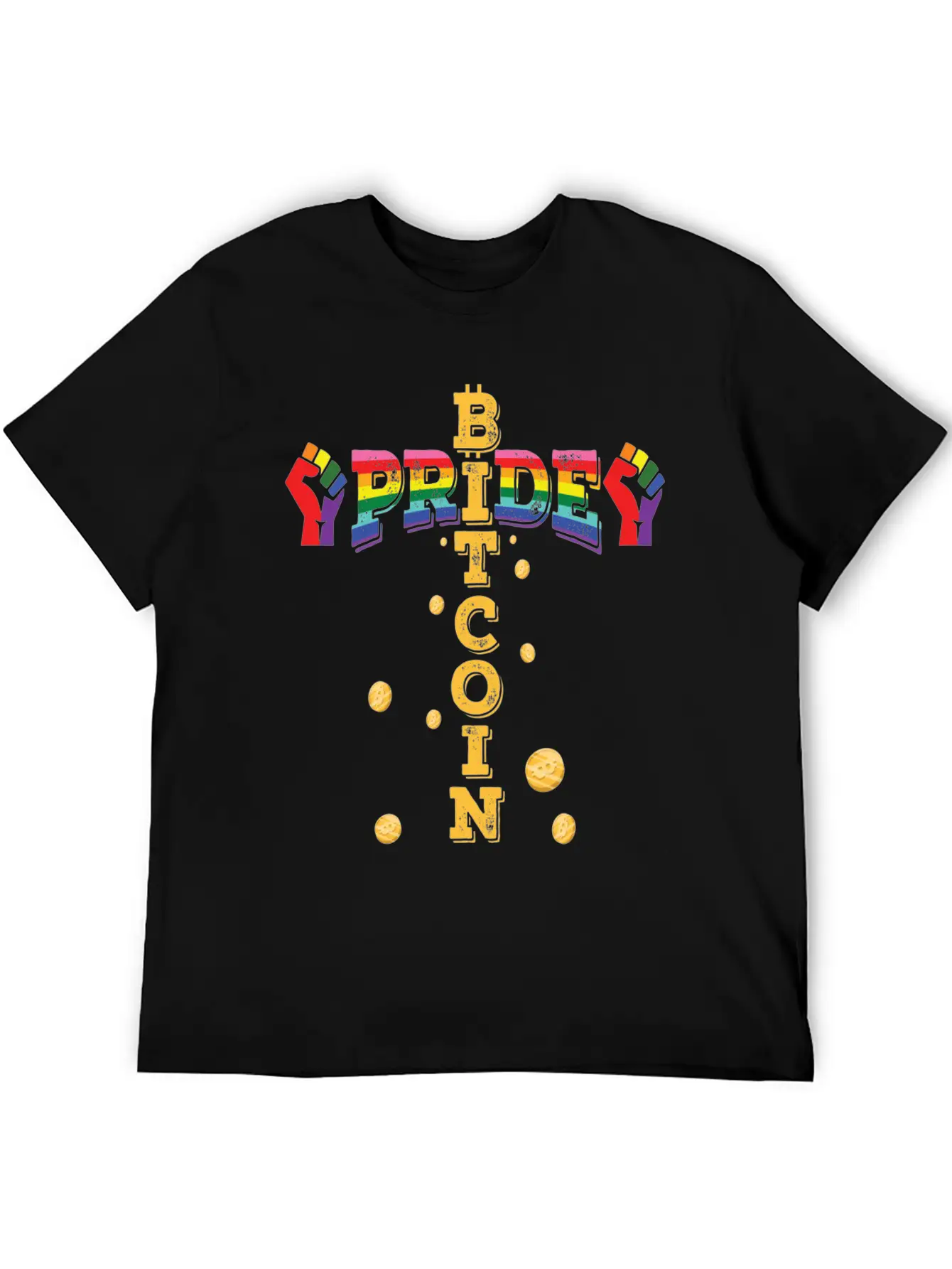 Bitcoin And Pride, LGBTQ Essential Cotton Tee For Daily Outfits ¨C Unisex Style