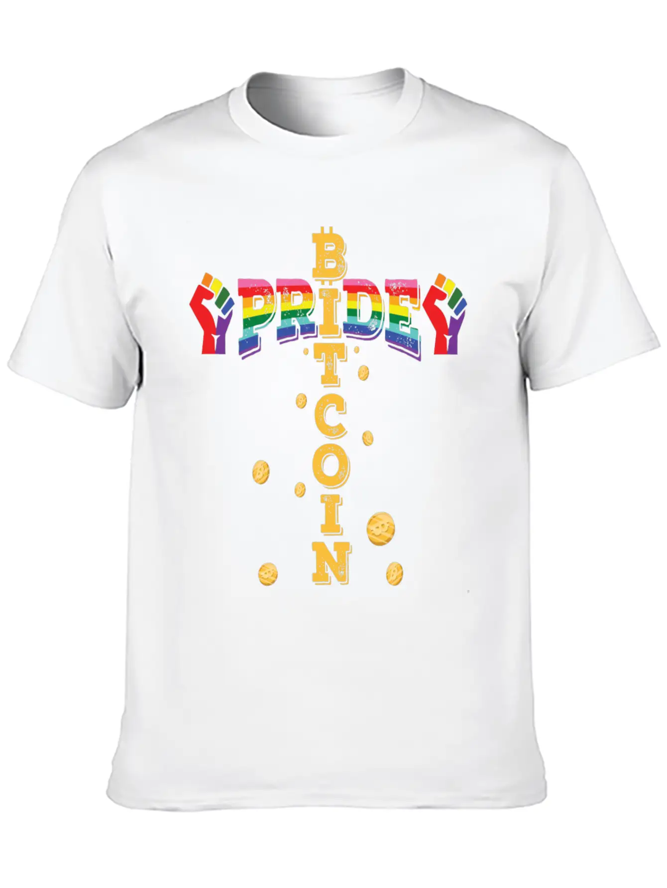 Bitcoin And Pride, LGBTQ Essential Cotton Tee For Daily Outfits ¨C Unisex Style