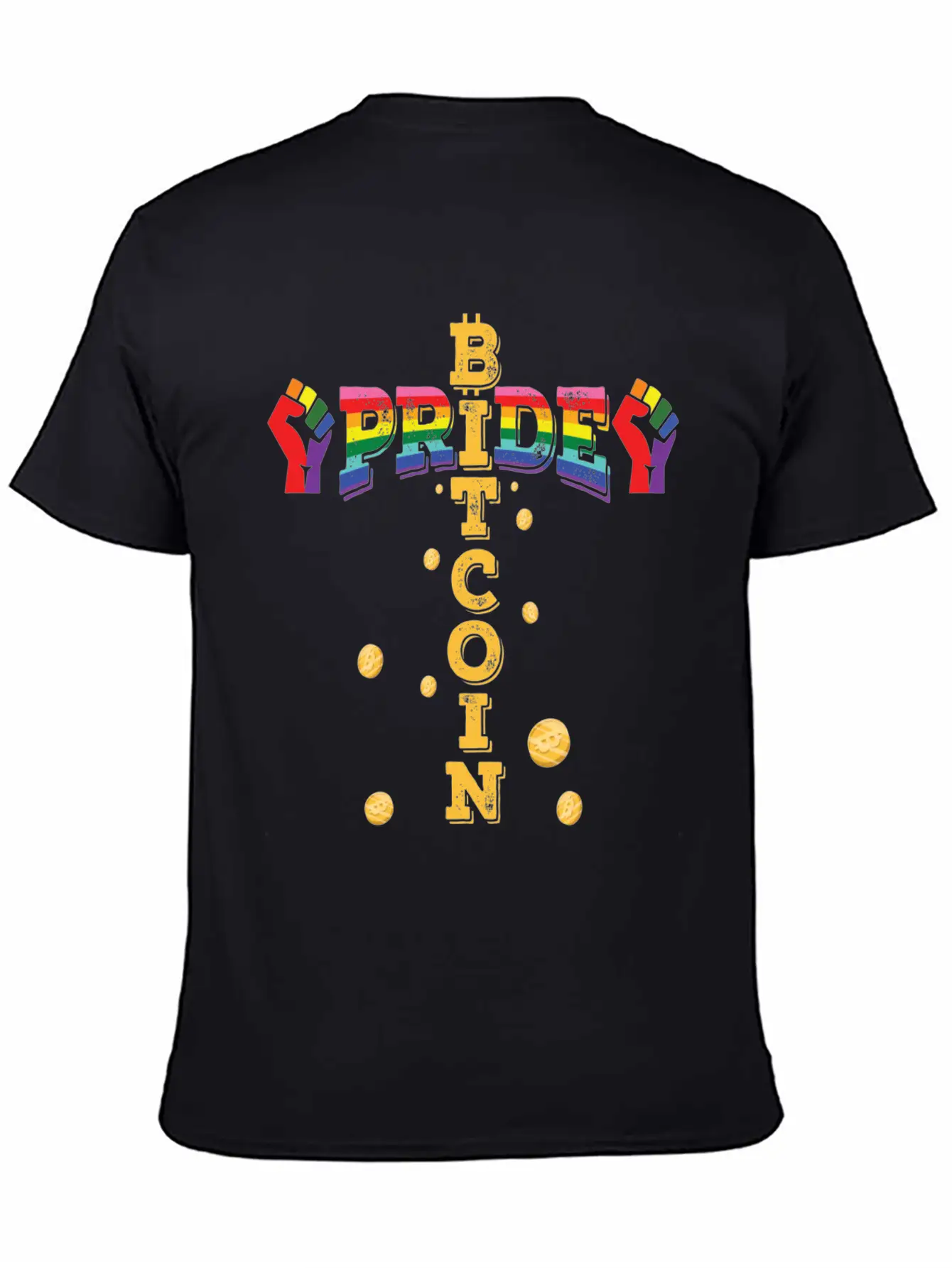 Bitcoin And Pride, LGBTQ Essential Cotton Tee For Daily Outfits ¨C Unisex Style