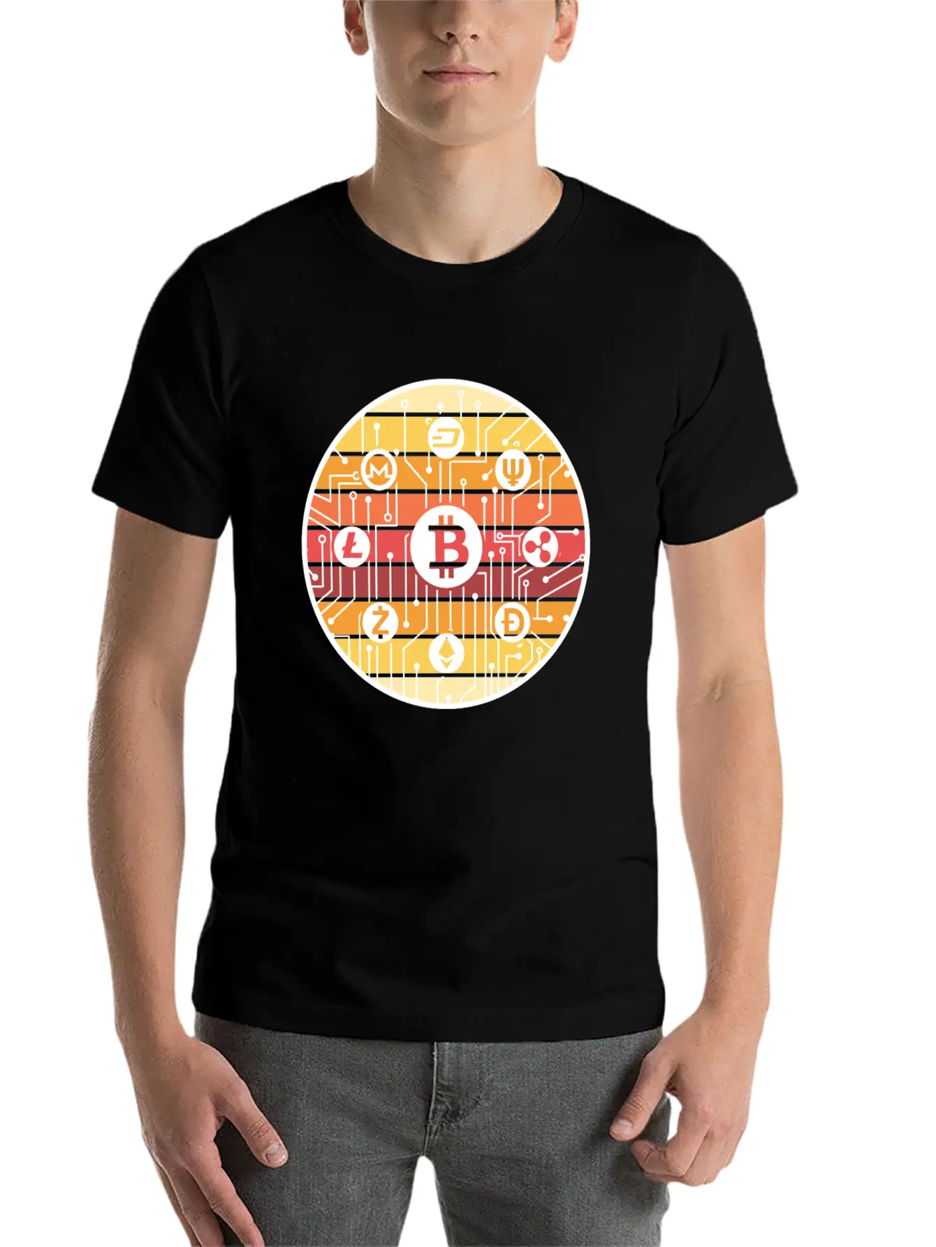 Bitcoin Crypto Blockchain Cryptocurrency BTC Lover Basic Graphic T-Shirt ¨C Daily Comfort In Soft Cotton