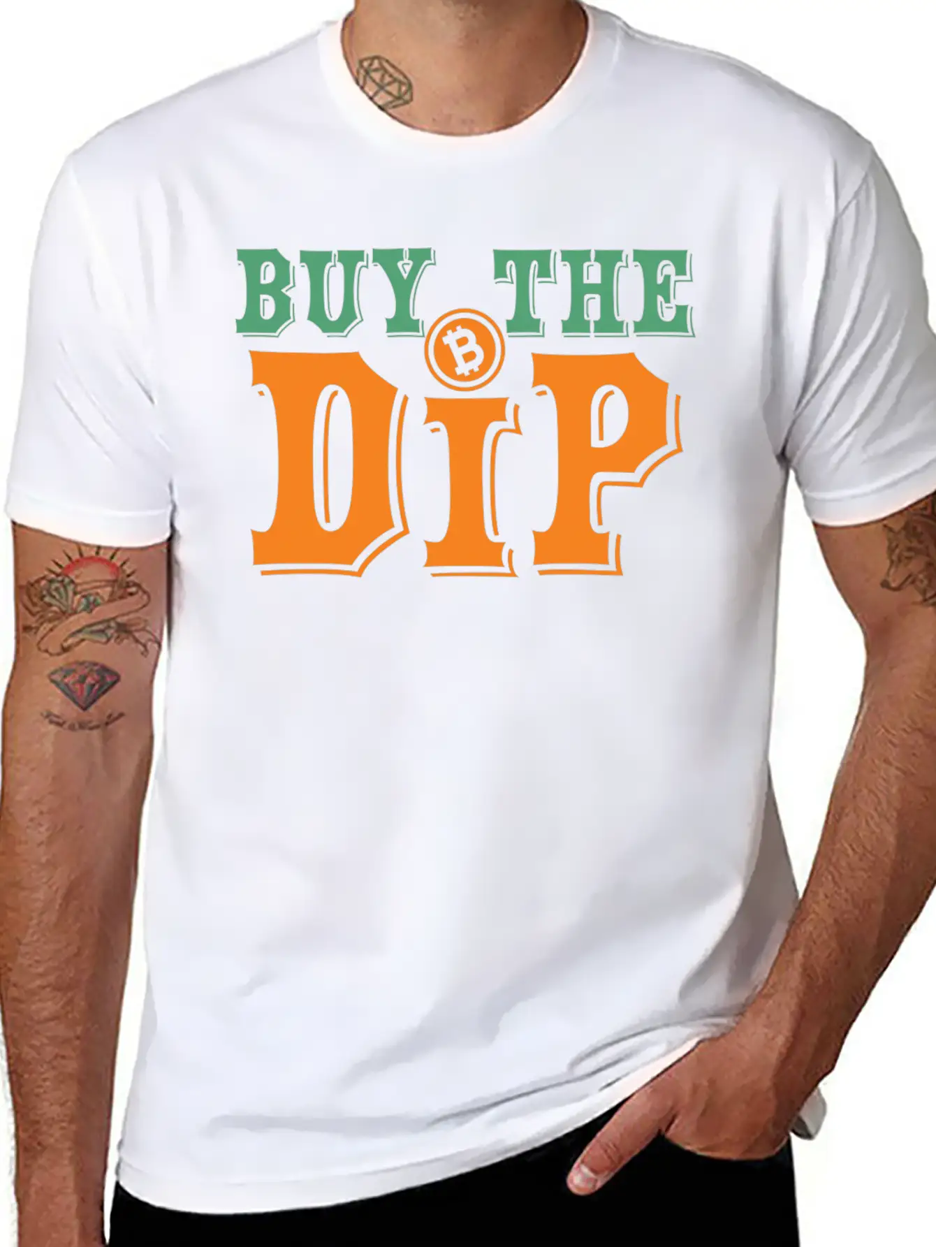 Bitcoin Crypto Buy The Dip Now Basic Graphic T-Shirt ¨C Daily Comfort In Soft Cotton