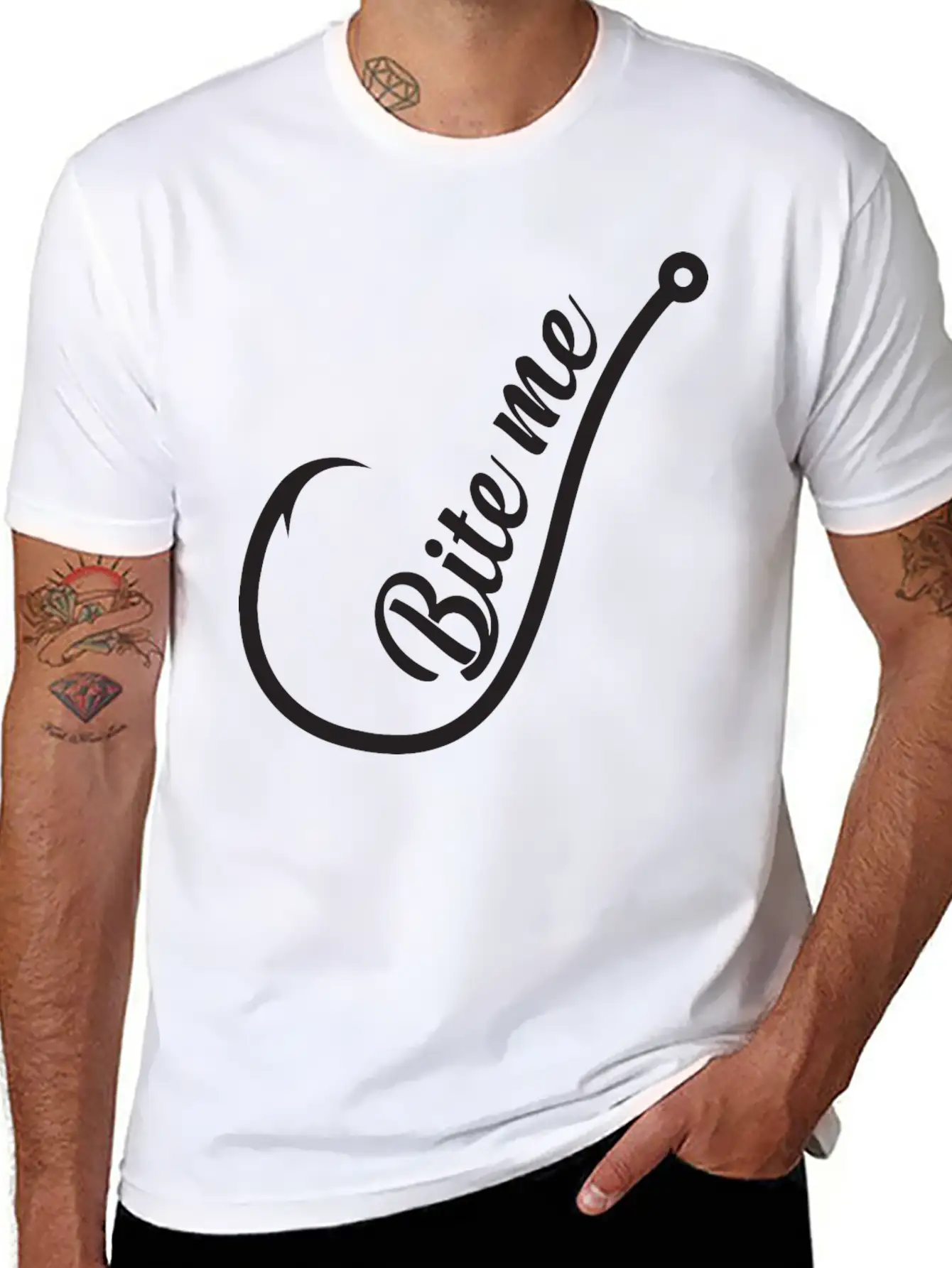 Bite Me Hook Basic Graphic T-Shirt ¨C Daily Comfort In Soft Cotton