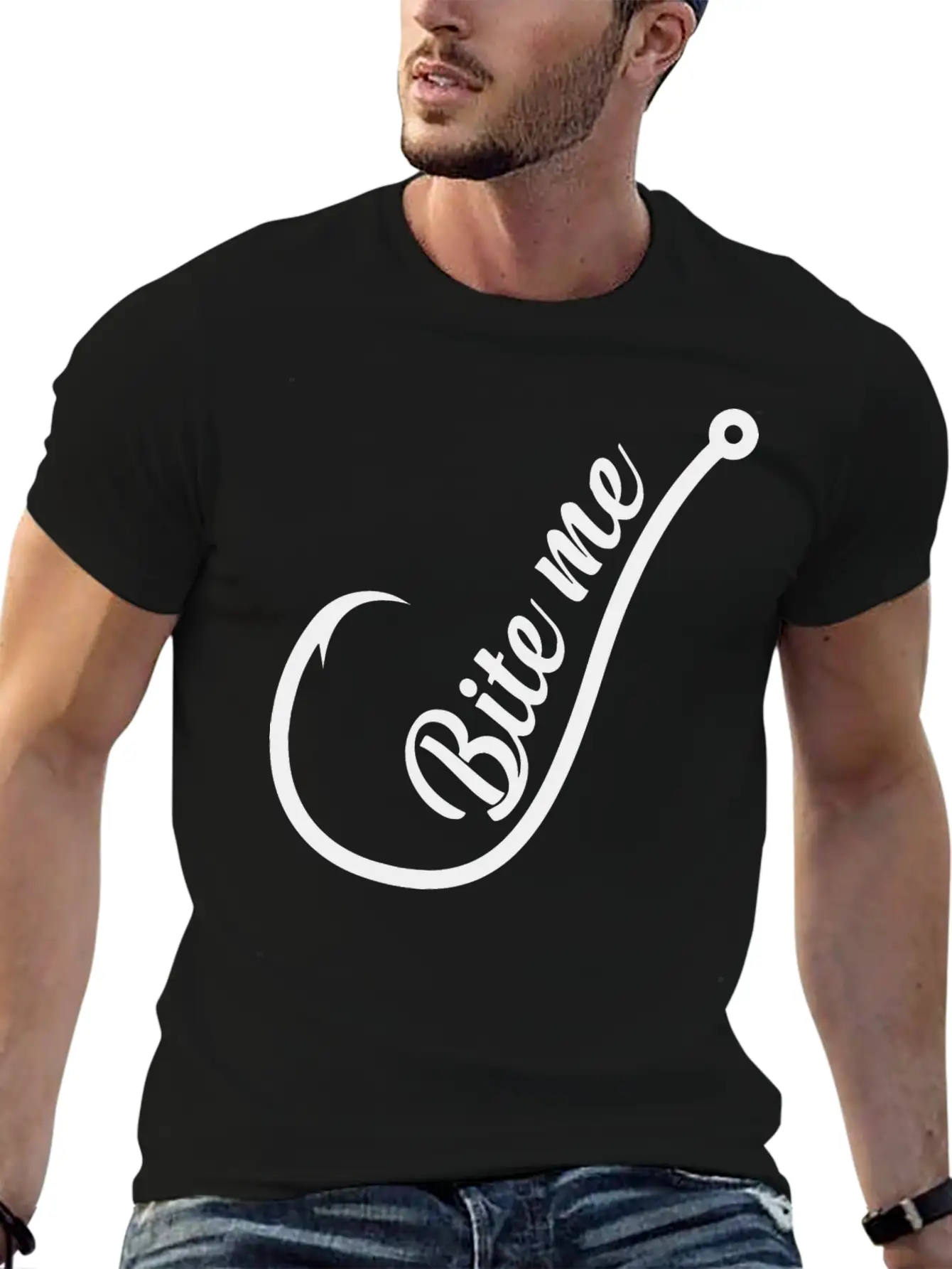 Bite Me Hook Basic Graphic T-Shirt ¨C Daily Comfort In Soft Cotton