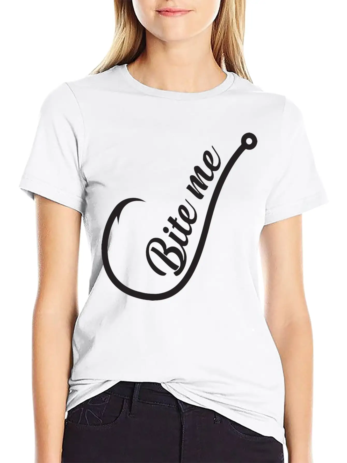 Bite Me Hook Basic Graphic T-Shirt ¨C Daily Comfort In Soft Cotton