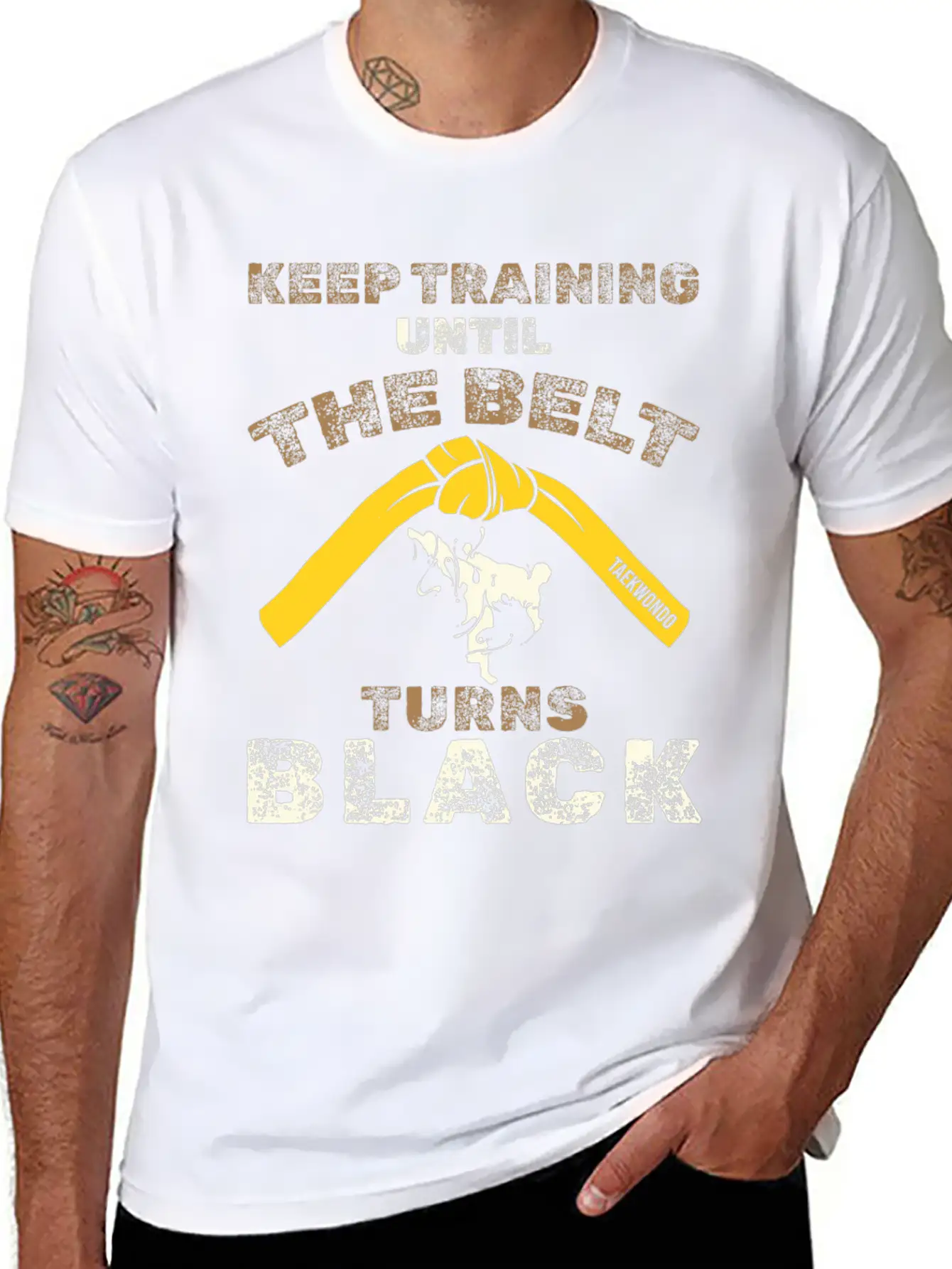 Black Belt: Stay Motivated Martial Arts Taekwondo Basic Graphic T-Shirt ¨C Daily Comfort In Soft Cotton