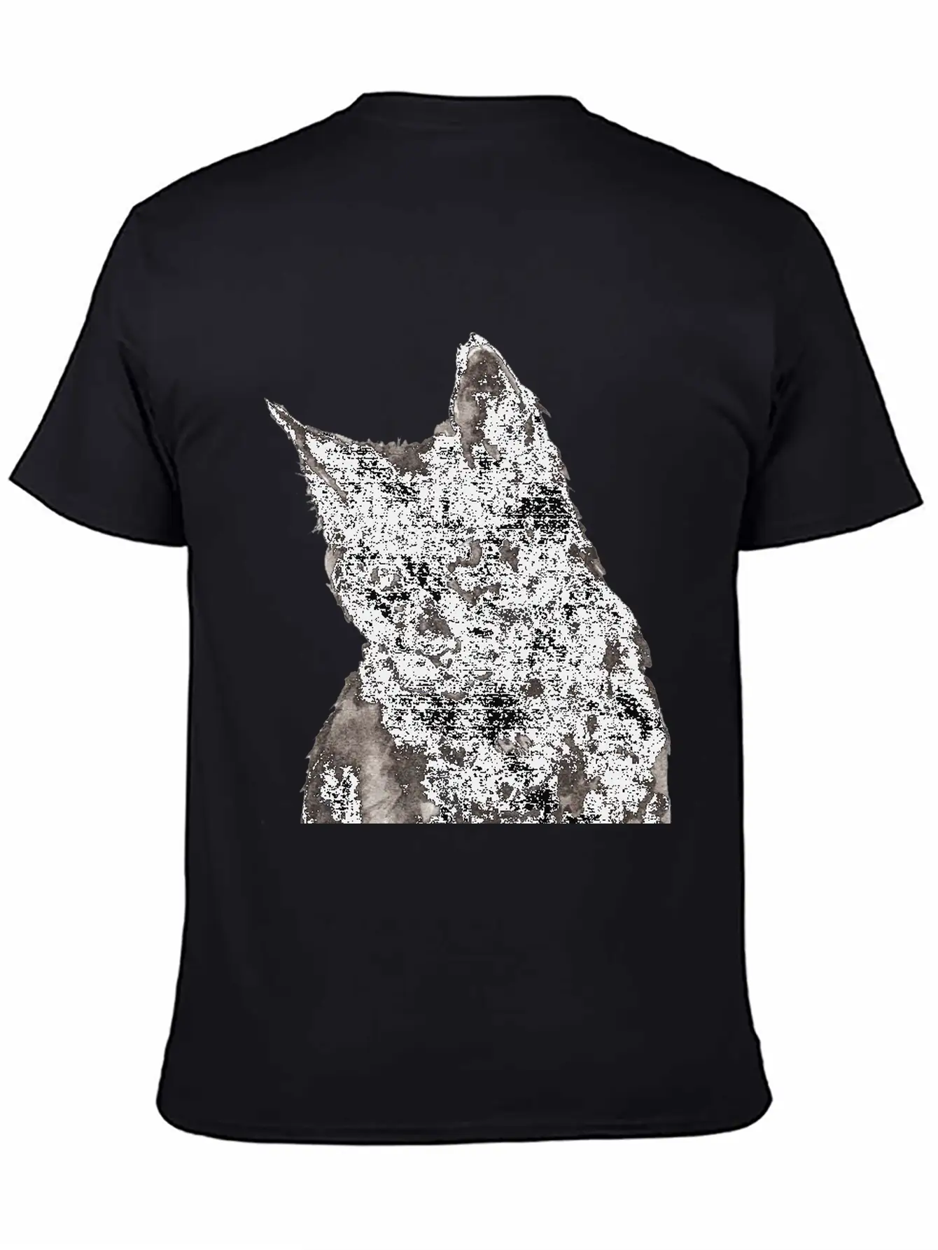 Black Cat Ink Painting Basic Graphic T-Shirt ¨C Daily Comfort In Soft Cotton