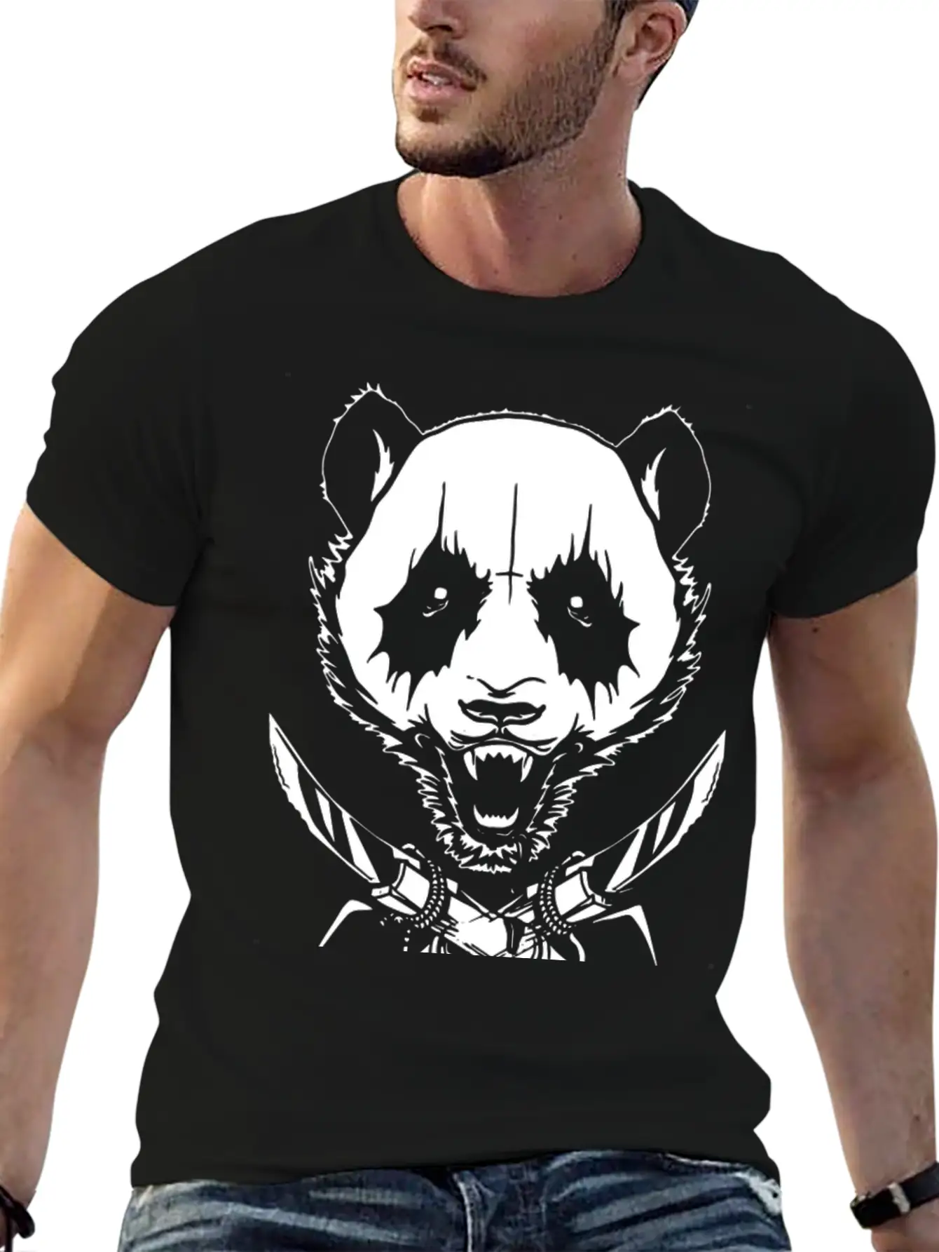 Black Metal Panda Soft Cotton Short Sleeve Tee ¨C Unisex Wardrobe Staple