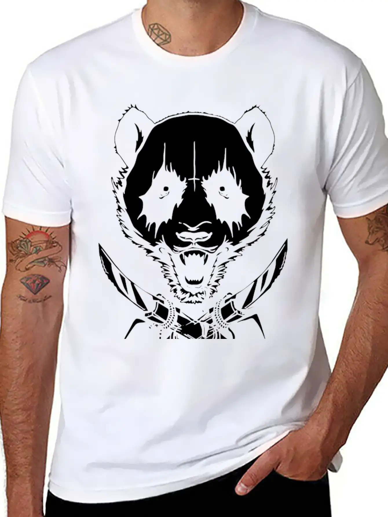 Black Metal Panda Soft Cotton Short Sleeve Tee ¨C Unisex Wardrobe Staple