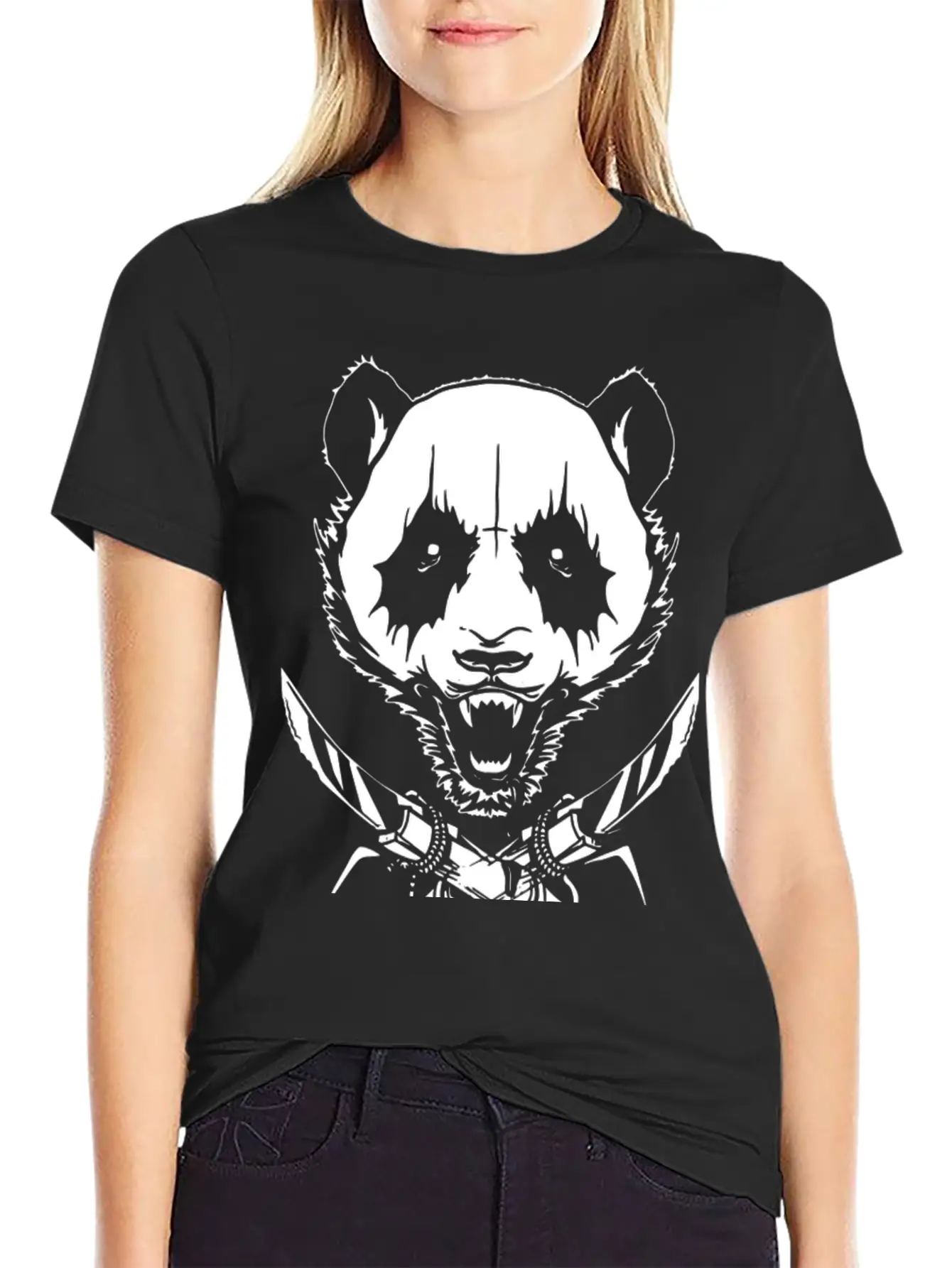 Black Metal Panda Soft Cotton Short Sleeve Tee ¨C Unisex Wardrobe Staple