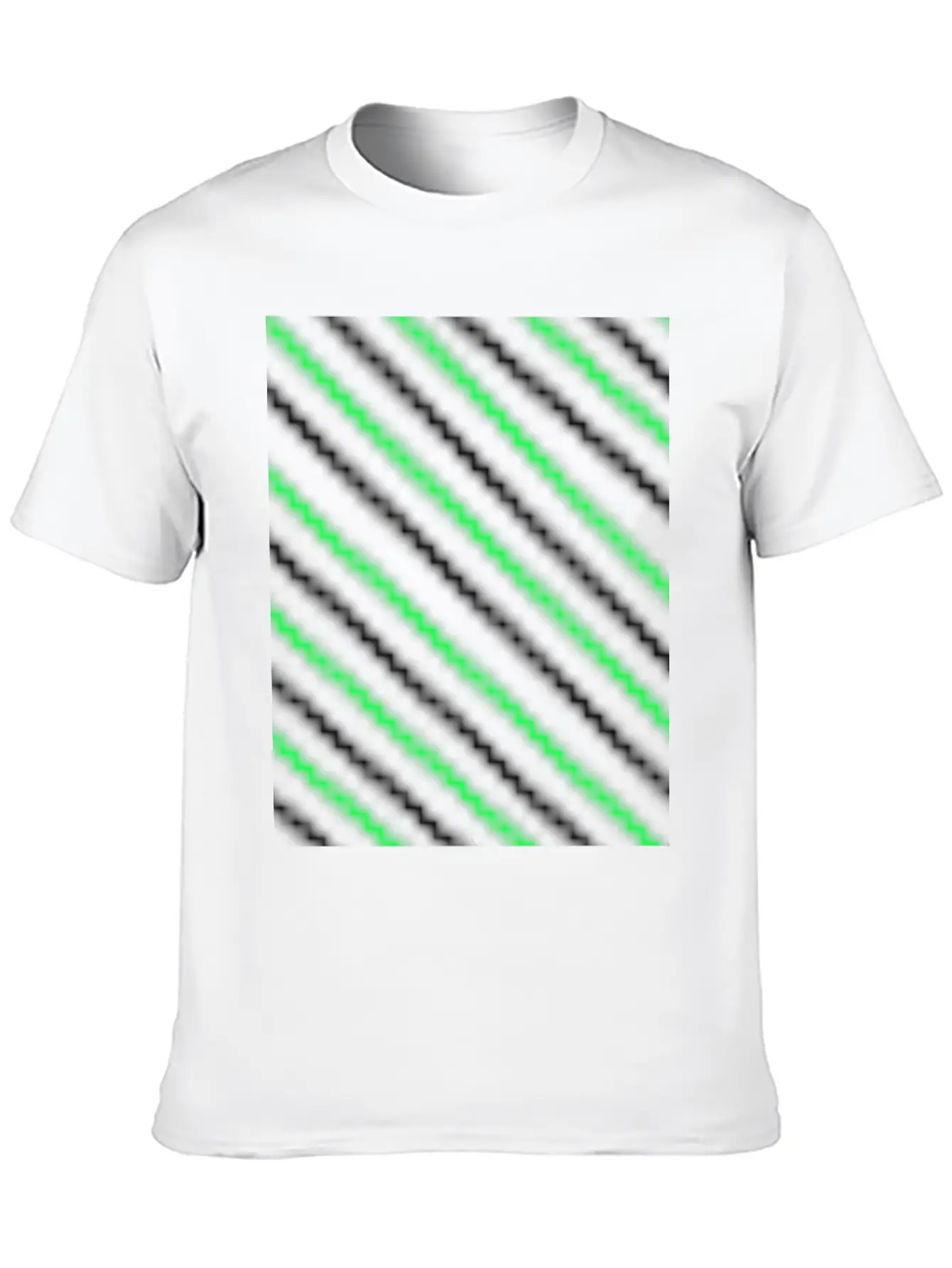 Black Neon Green Pattern Essential Cotton Tee For Daily Outfits ¨C Unisex Style