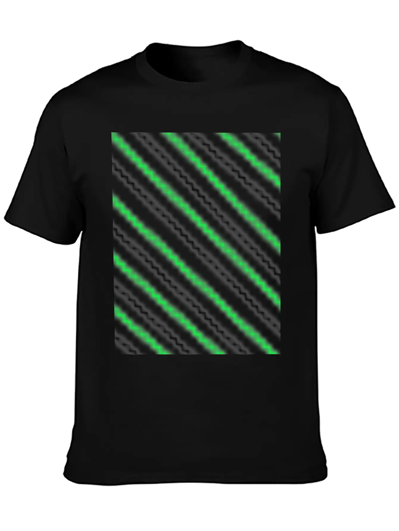 Black Neon Green Pattern Essential Cotton Tee For Daily Outfits ¨C Unisex Style