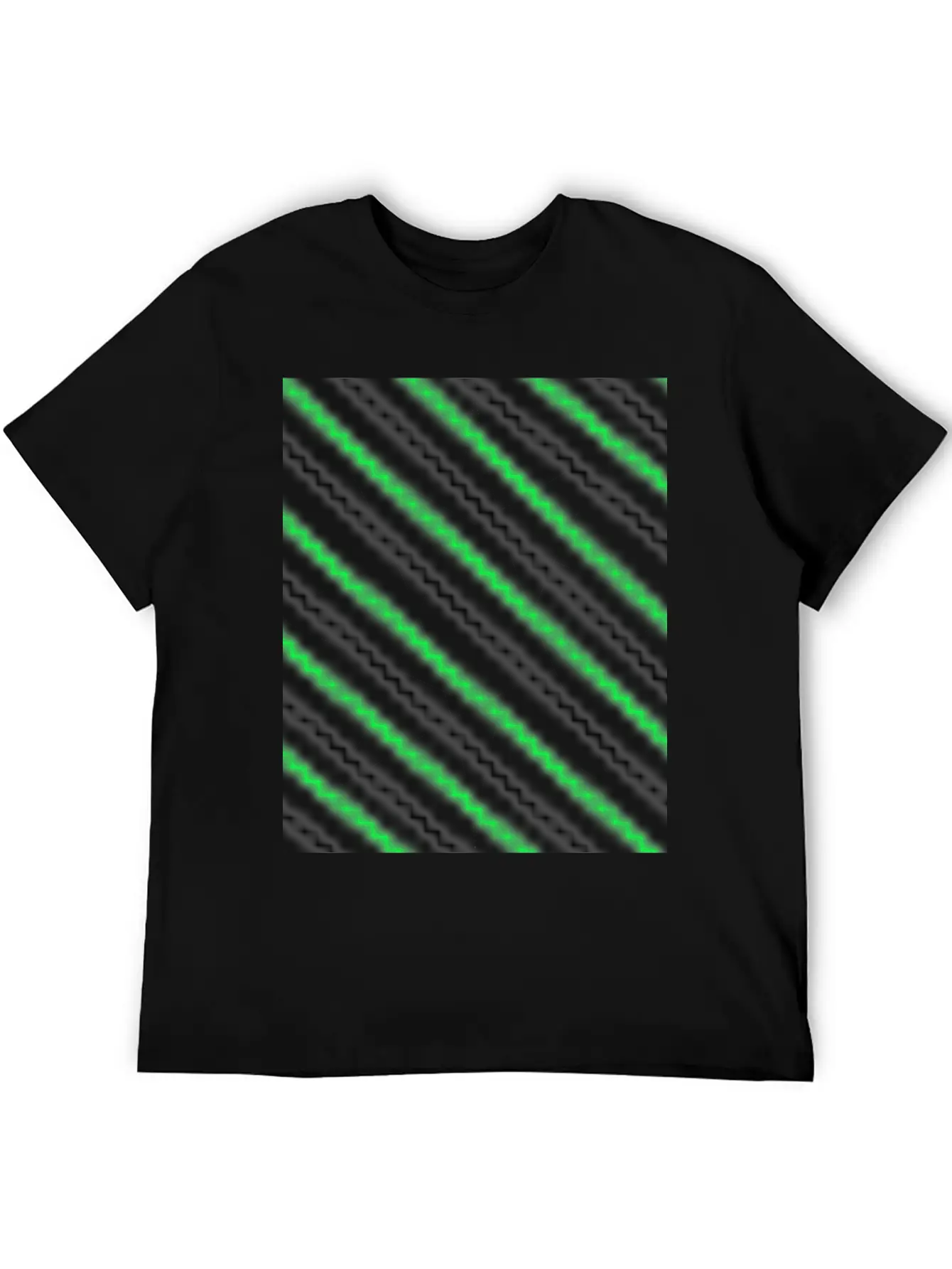Black Neon Green Pattern Essential Cotton Tee For Daily Outfits ¨C Unisex Style