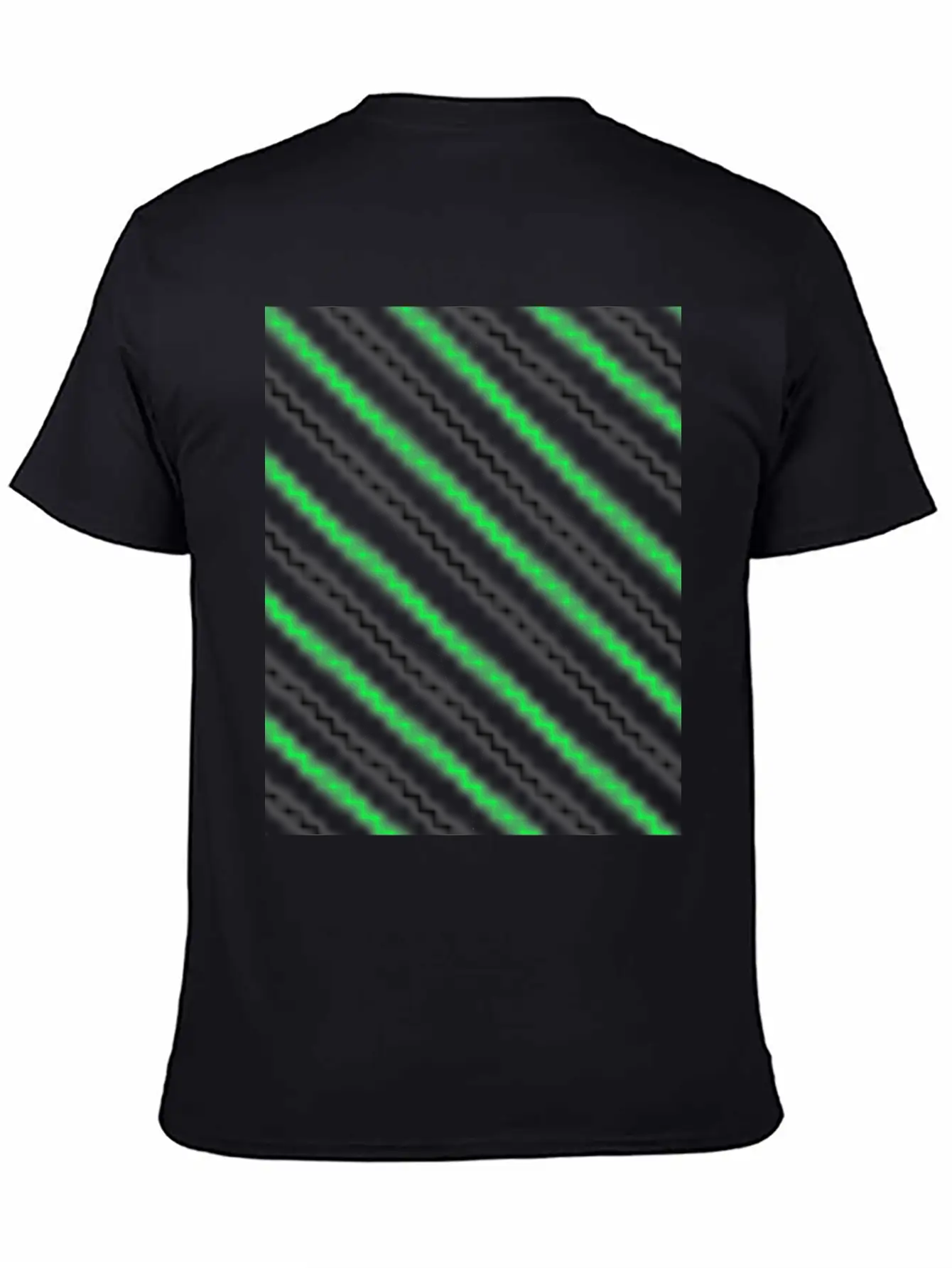 Black Neon Green Pattern Essential Cotton Tee For Daily Outfits ¨C Unisex Style