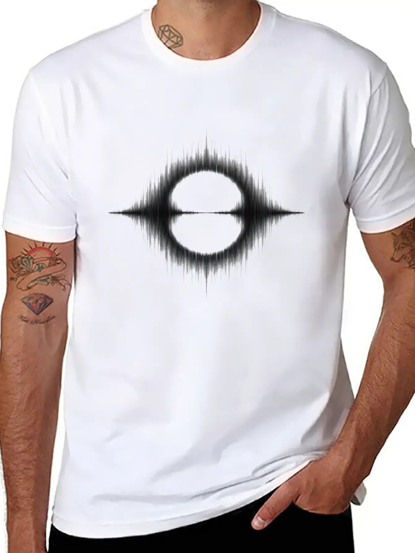 Blackhole Sound Wave Essential Cotton Tee For Daily Outfits ¨C Unisex Style