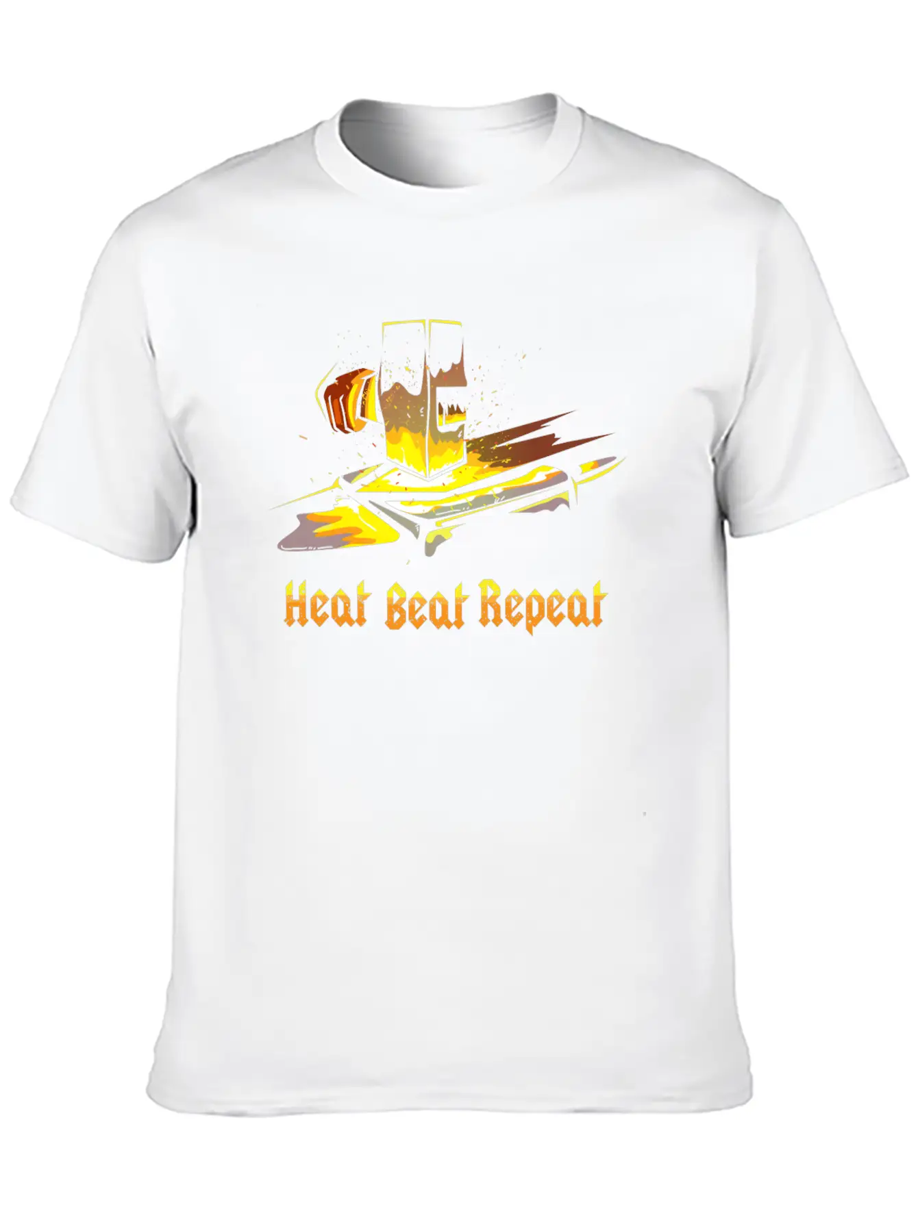 Blacksmith Forging Heat Beat Repeat Hammer Anvil Essential Cotton Tee For Daily Outfits ¨C Unisex Style