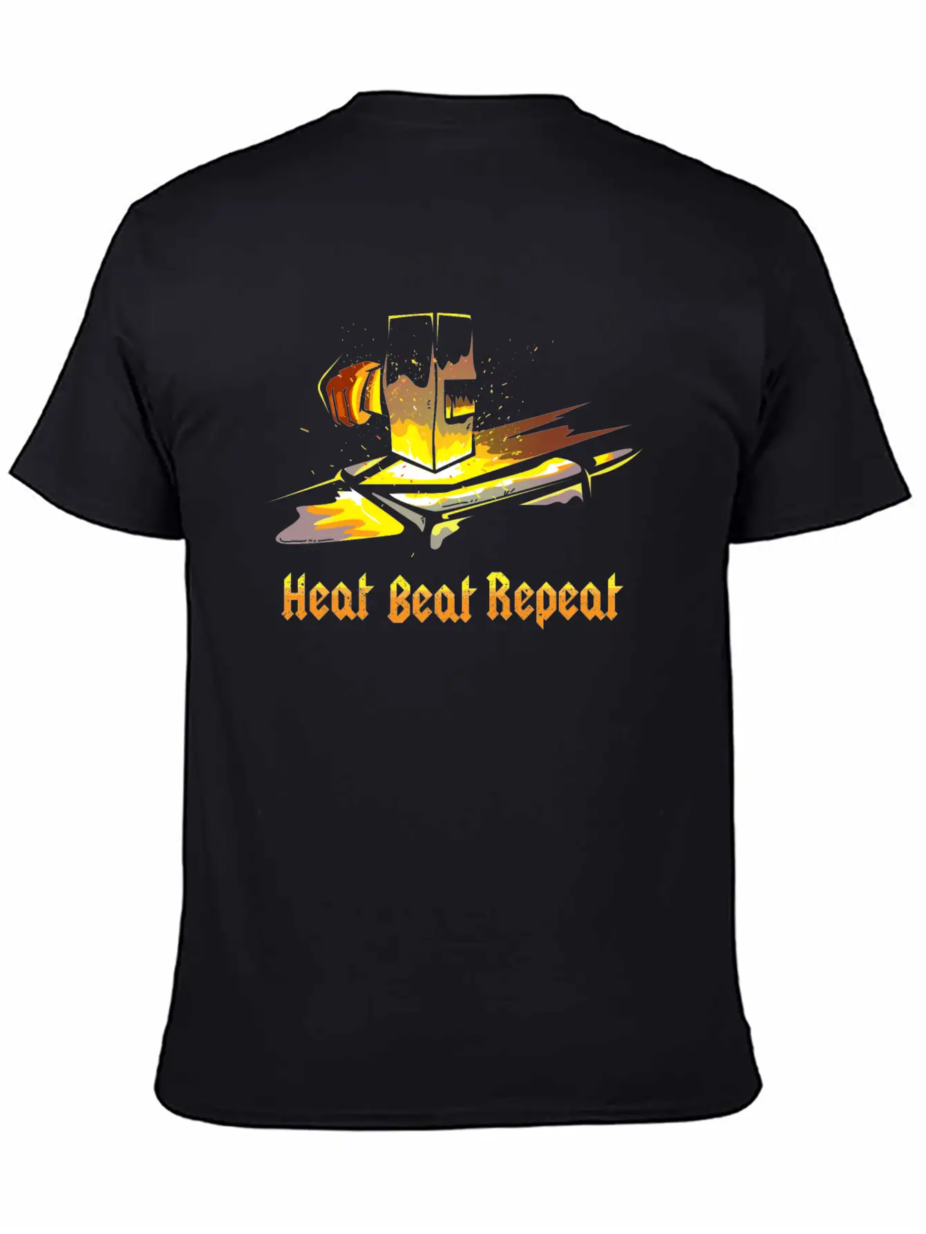 Blacksmith Forging Heat Beat Repeat Hammer Anvil Essential Cotton Tee For Daily Outfits ¨C Unisex Style