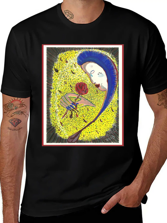 Bleeding Rose Abstract Painting Basic Graphic T-Shirt ¨C Daily Comfort In Soft Cotton
