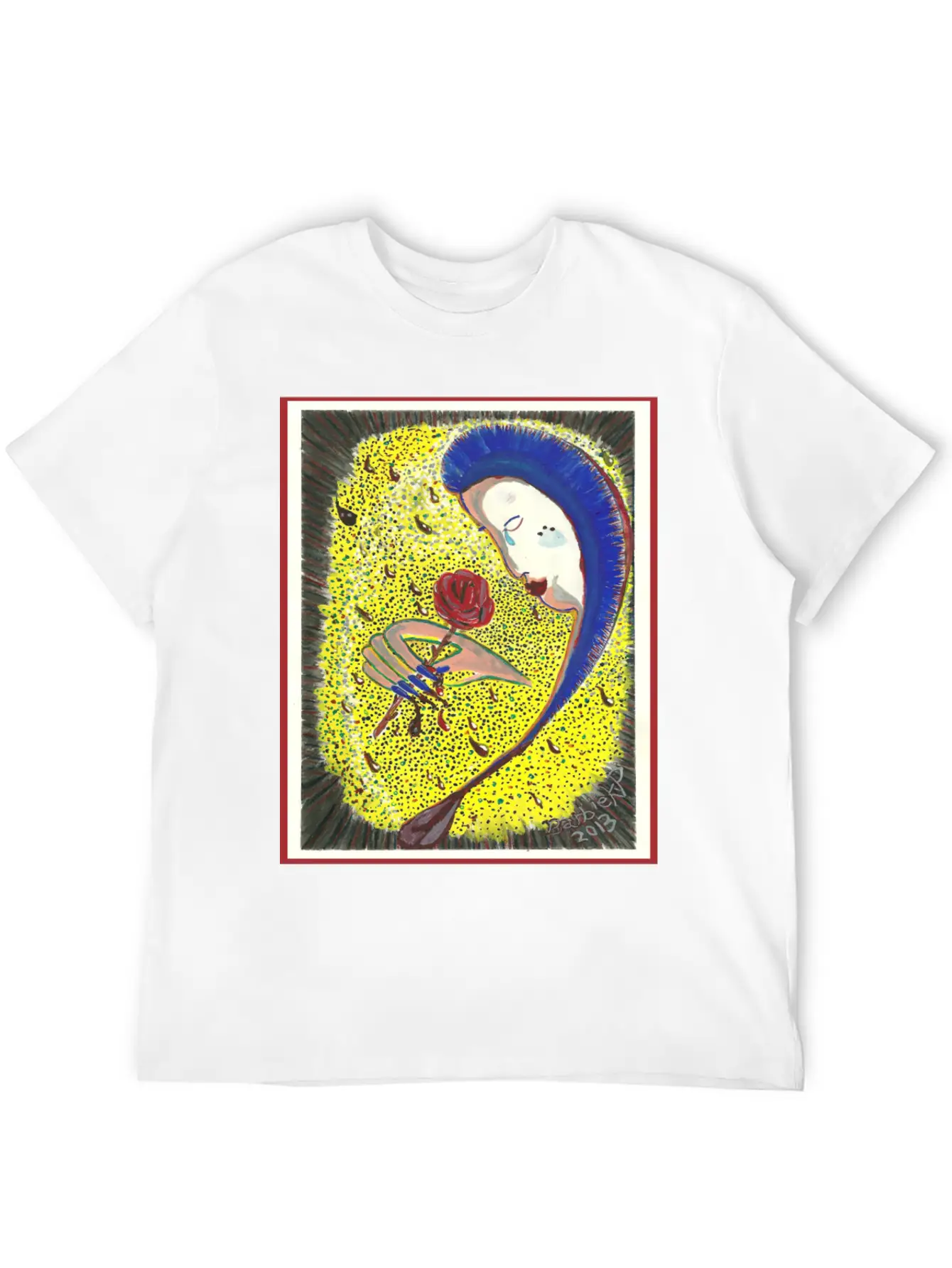 Bleeding Rose Abstract Painting Basic Graphic T-Shirt ¨C Daily Comfort In Soft Cotton
