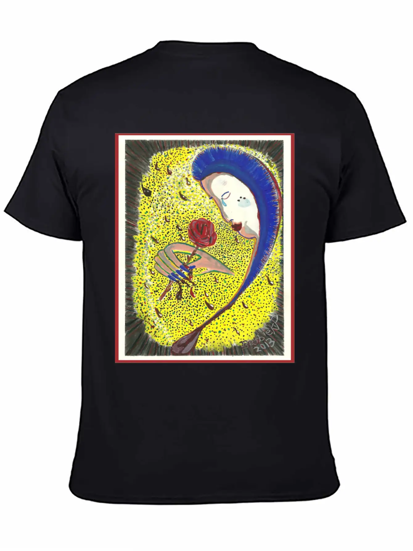 Bleeding Rose Abstract Painting Basic Graphic T-Shirt ¨C Daily Comfort In Soft Cotton