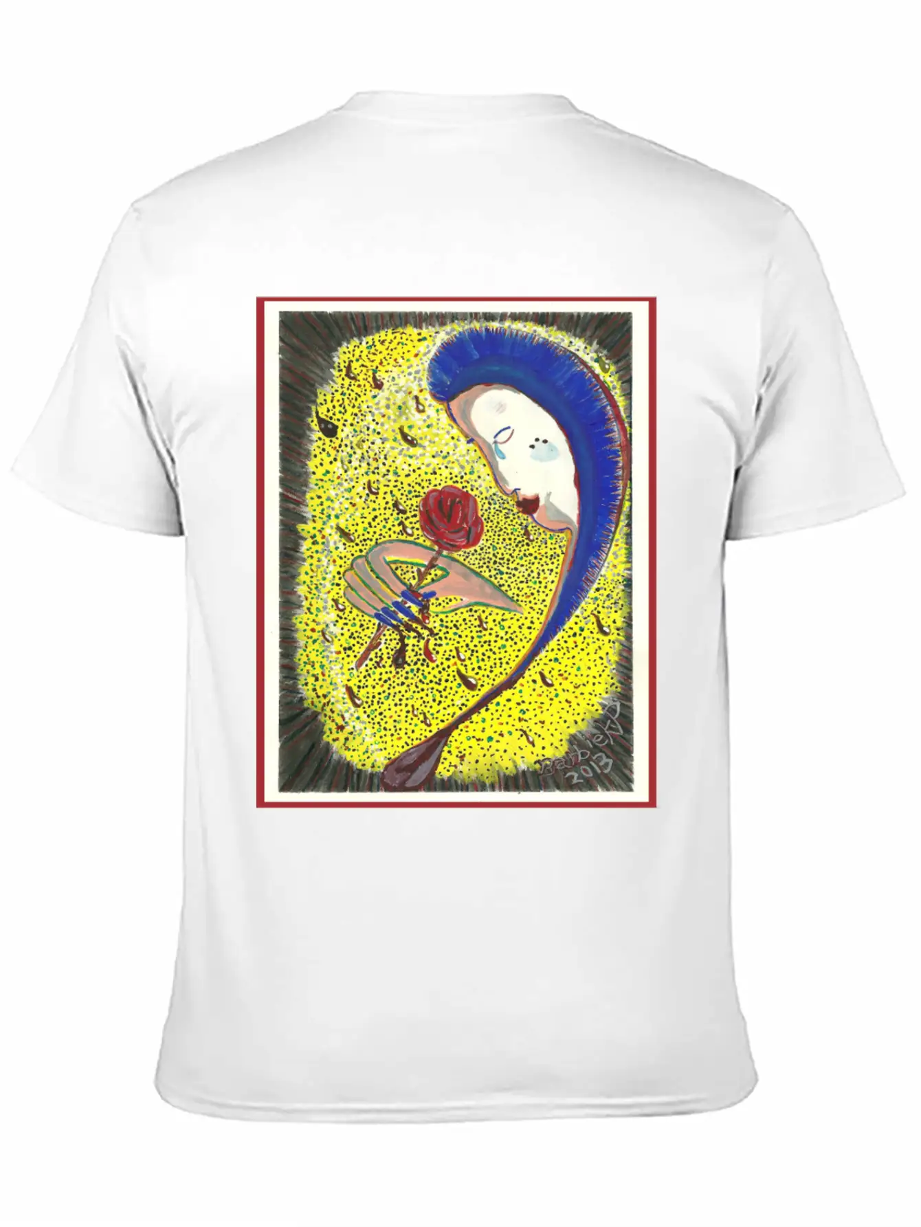 Bleeding Rose Abstract Painting Basic Graphic T-Shirt ¨C Daily Comfort In Soft Cotton