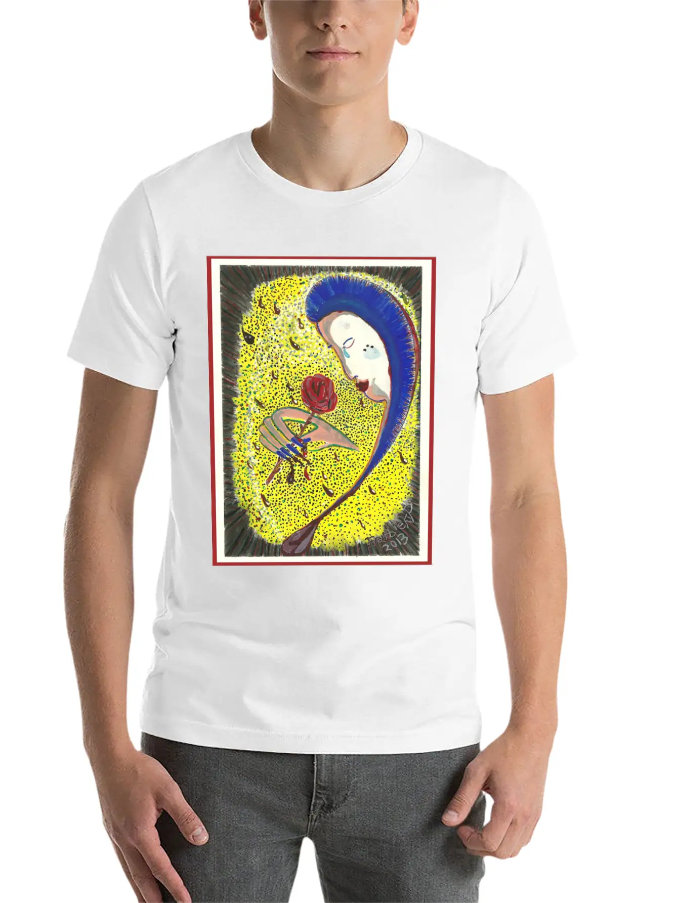 Bleeding Rose Abstract Painting Basic Graphic T-Shirt ¨C Daily Comfort In Soft Cotton