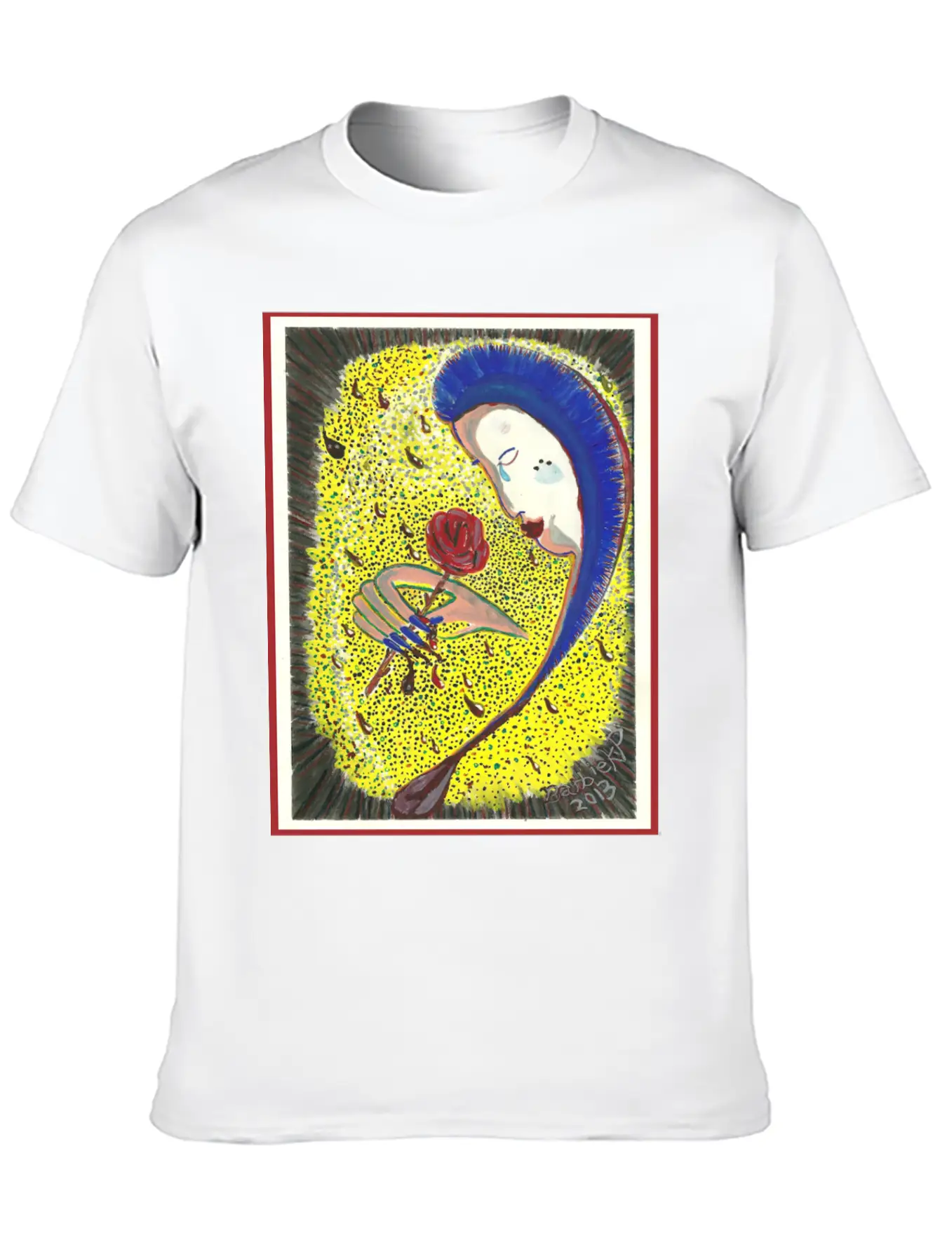 Bleeding Rose Abstract Painting Basic Graphic T-Shirt ¨C Daily Comfort In Soft Cotton