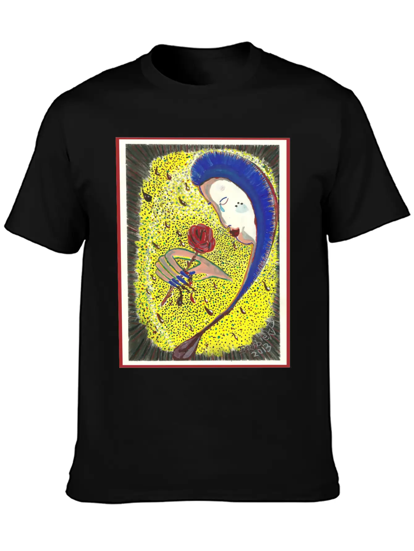 Bleeding Rose Abstract Painting Basic Graphic T-Shirt ¨C Daily Comfort In Soft Cotton