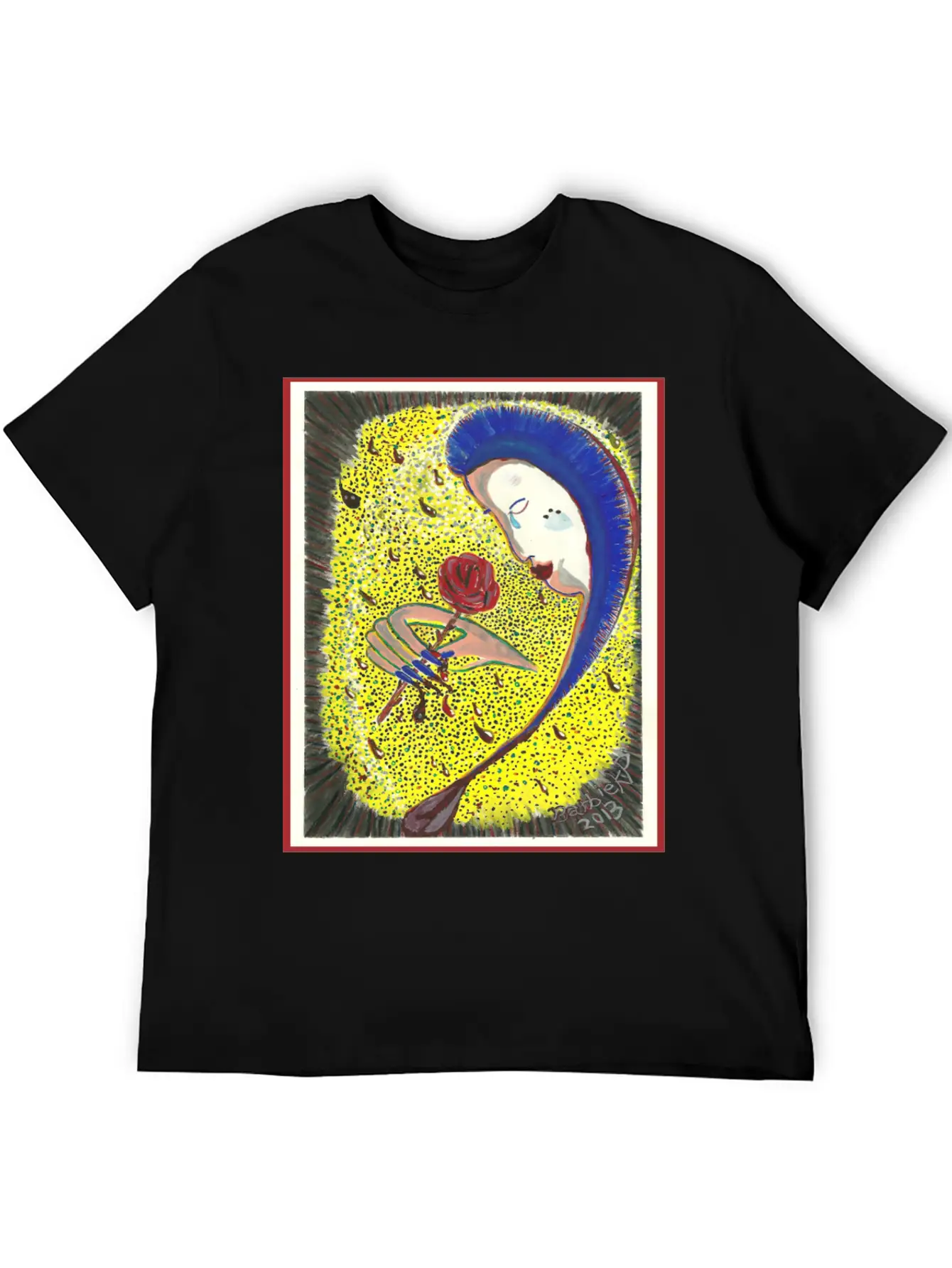 Bleeding Rose Abstract Painting Basic Graphic T-Shirt ¨C Daily Comfort In Soft Cotton