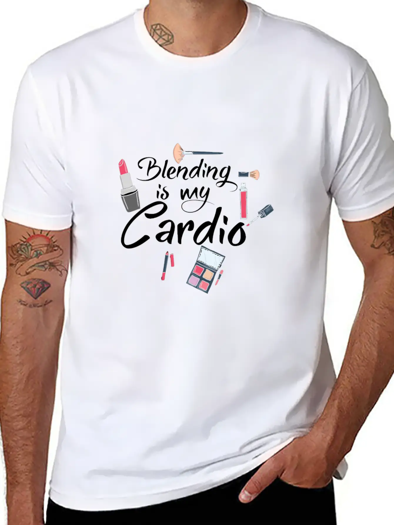 Blending Is My Cardio Makeup Artist Funny Beautici Soft Cotton Short Sleeve Tee ¨C Unisex Wardrobe Staple