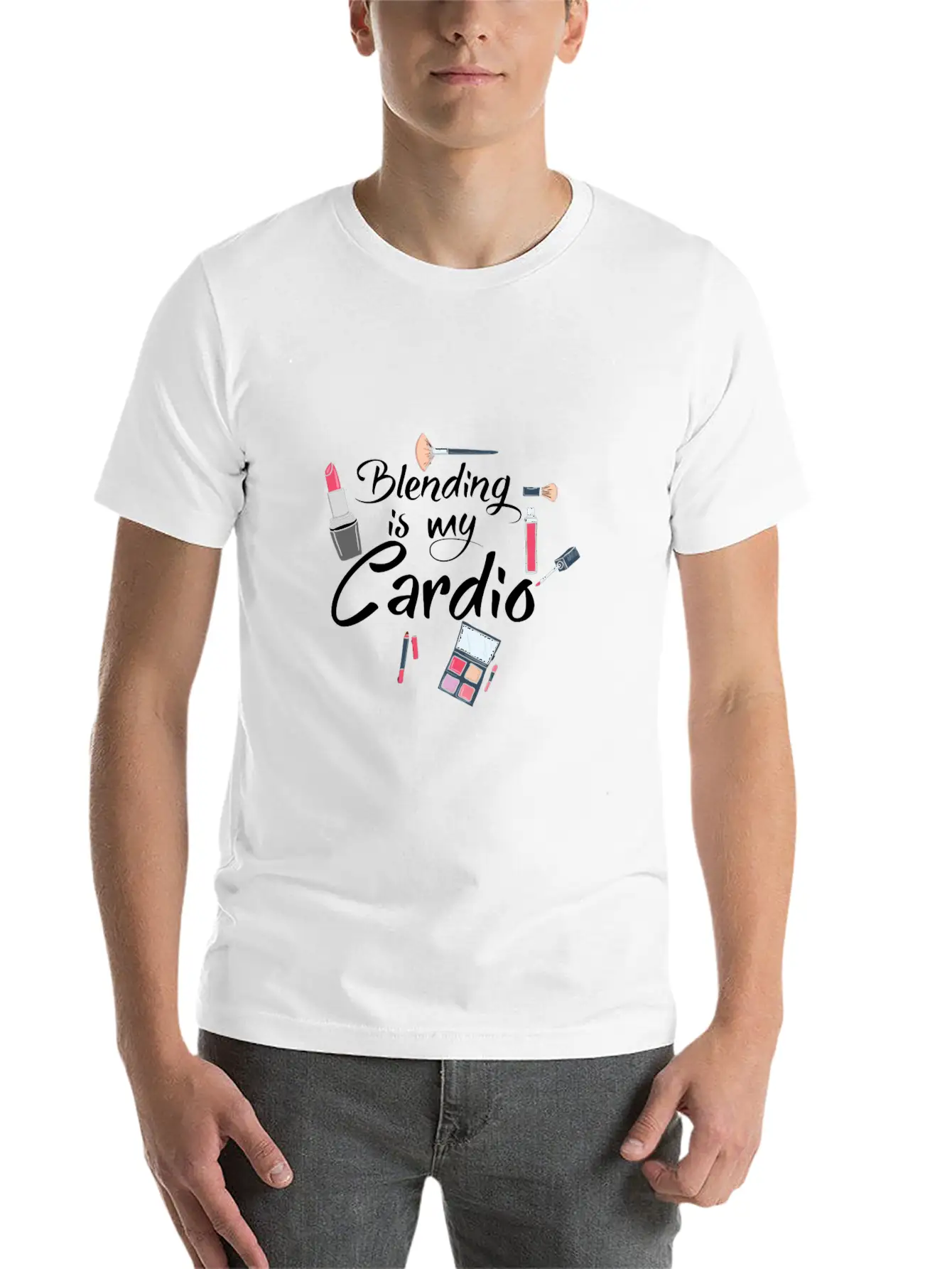 Blending Is My Cardio Makeup Artist Funny Beautici Soft Cotton Short Sleeve Tee ¨C Unisex Wardrobe Staple