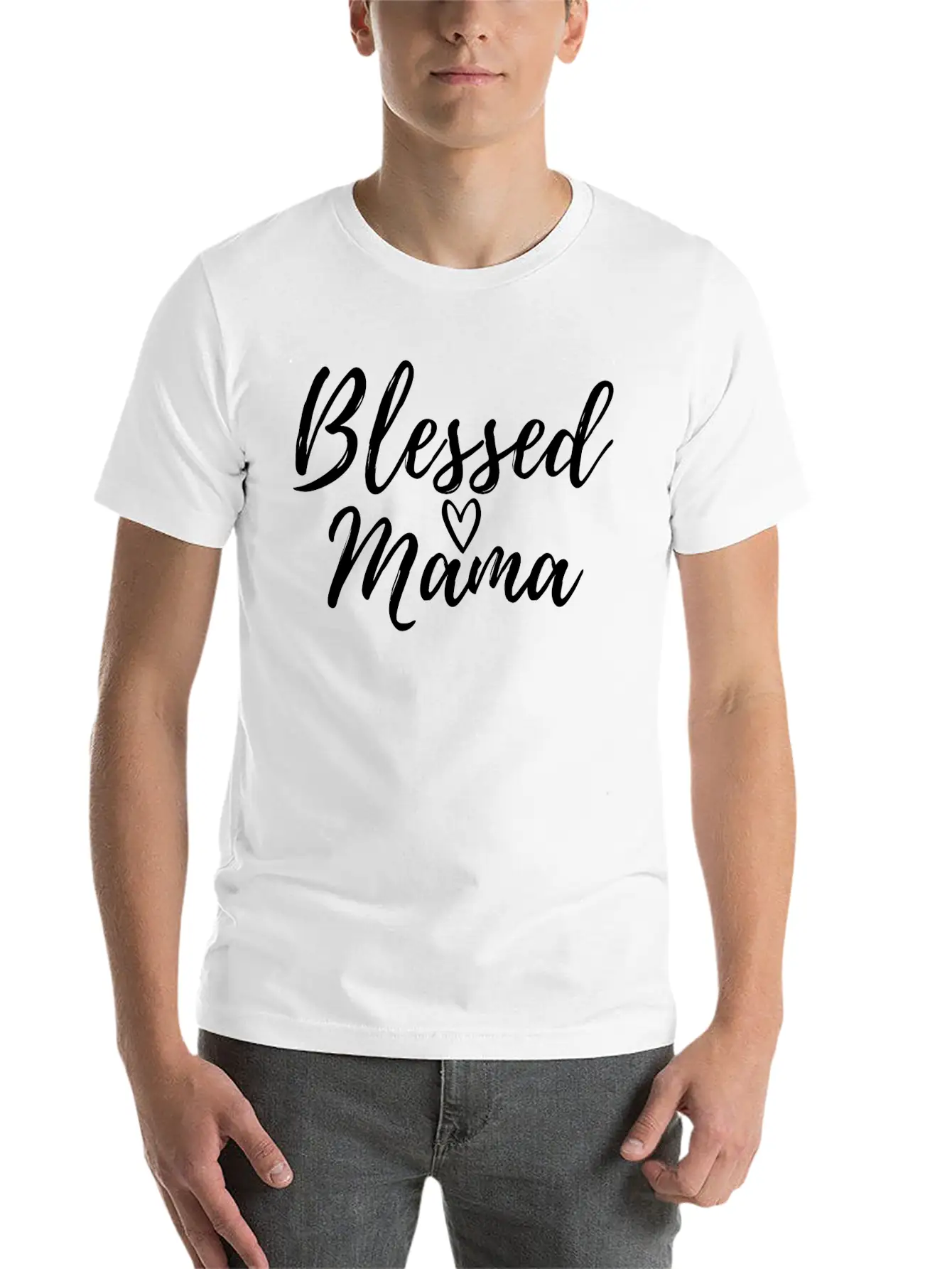 Blessed Mama White Essential Cotton Tee For Daily Outfits ¨C Unisex Style
