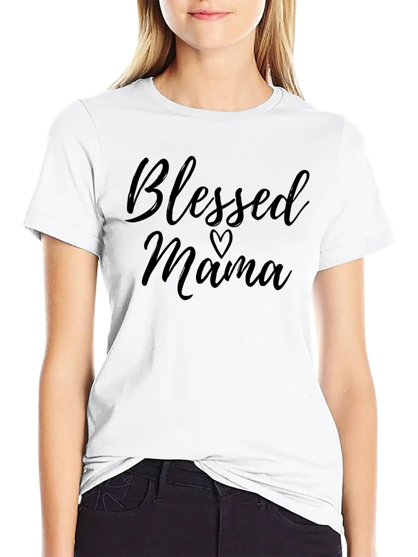 Blessed Mama White Essential Cotton Tee For Daily Outfits ¨C Unisex Style