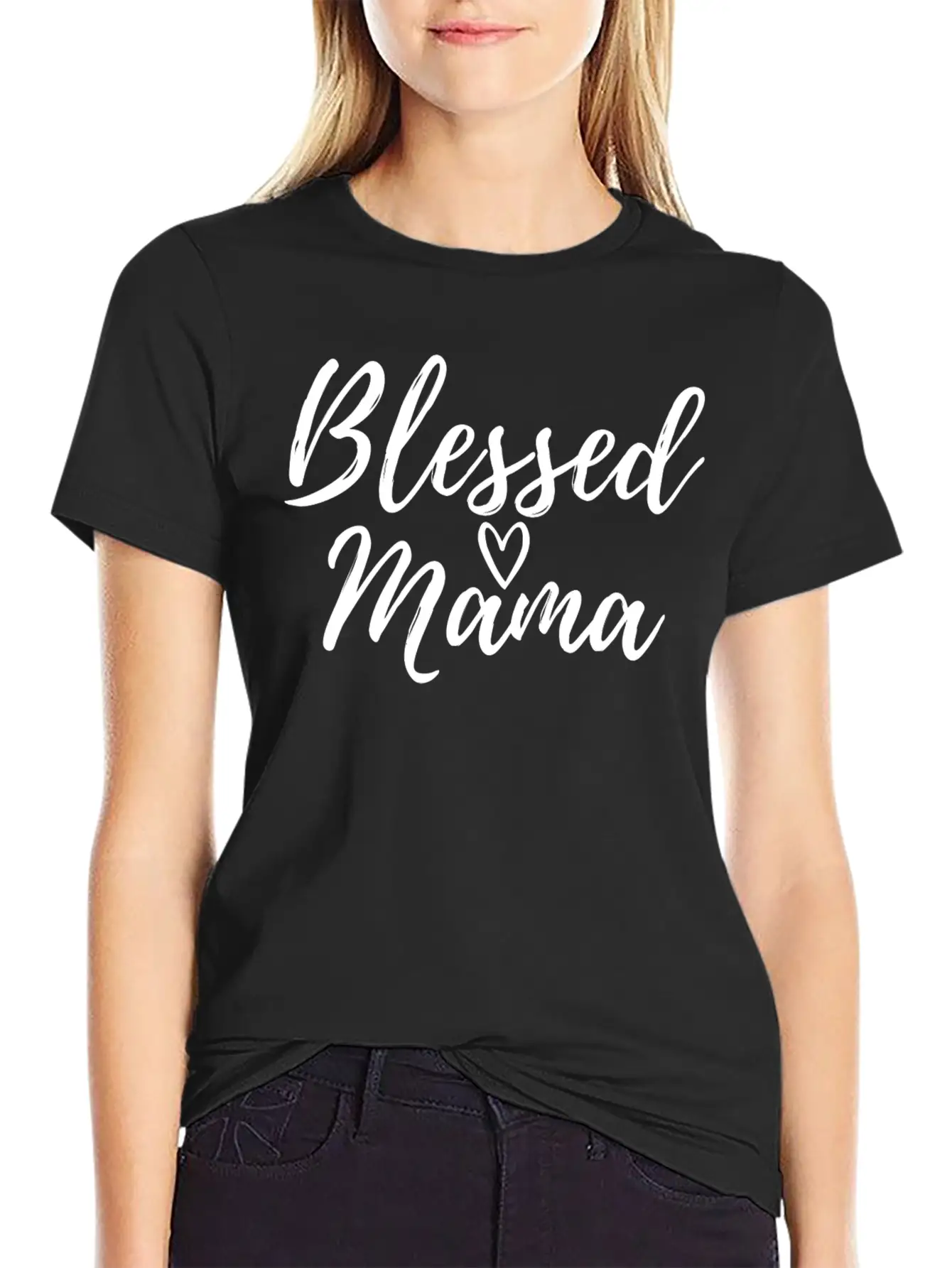 Blessed Mama White Essential Cotton Tee For Daily Outfits ¨C Unisex Style