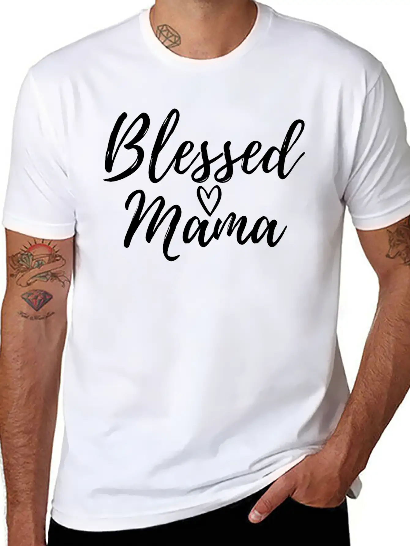 Blessed Mama White Essential Cotton Tee For Daily Outfits ¨C Unisex Style