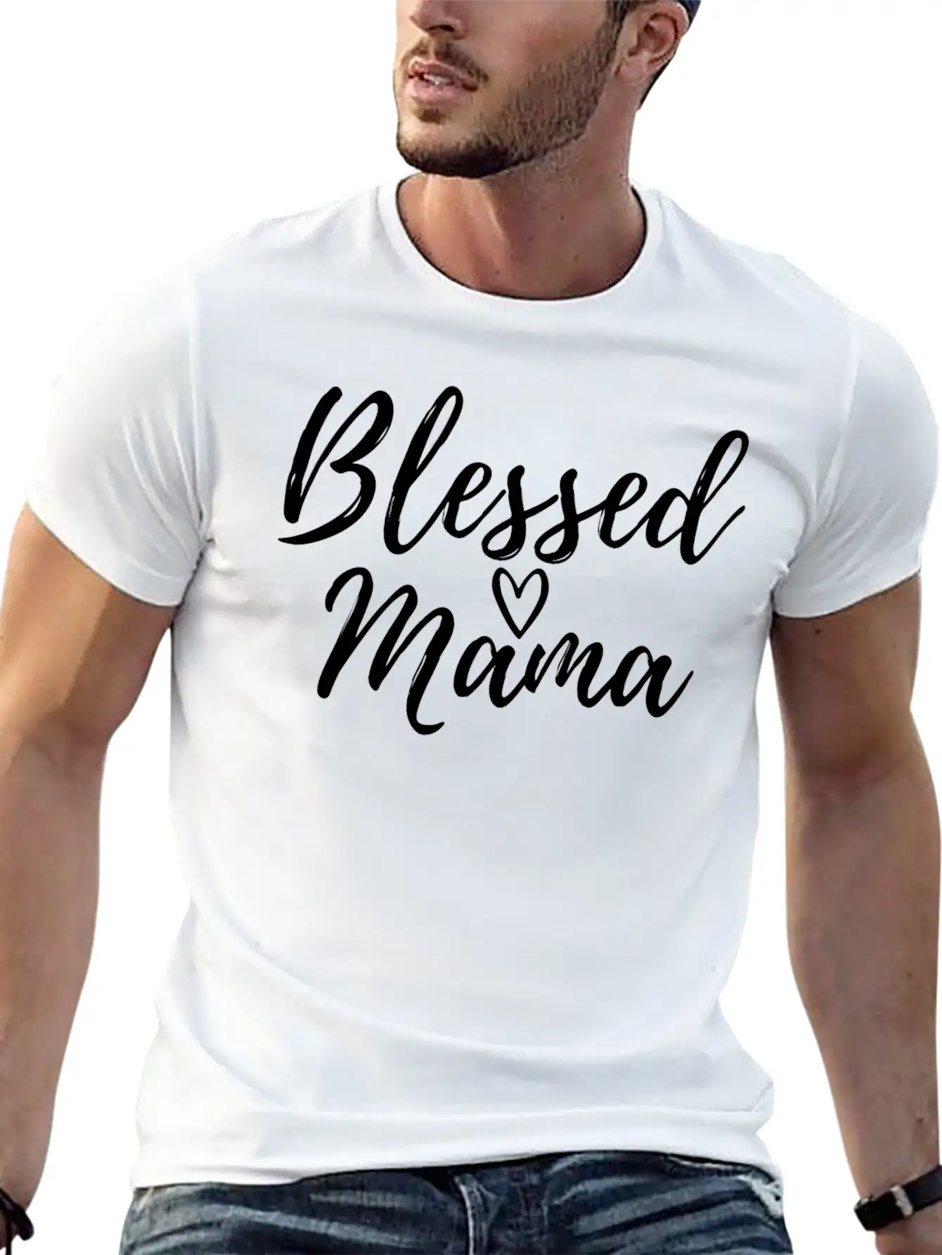 Blessed Mama White Essential Cotton Tee For Daily Outfits ¨C Unisex Style